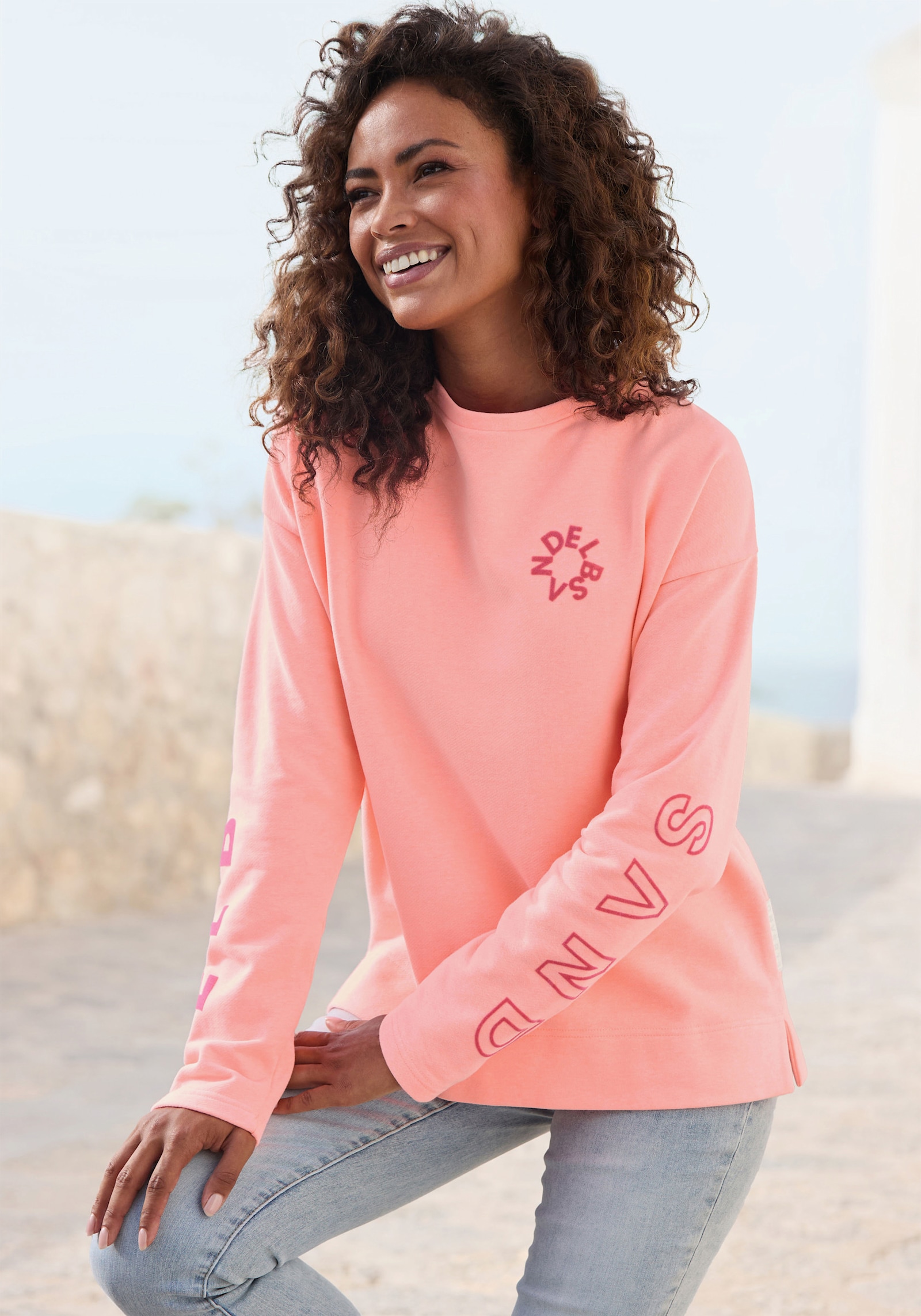 Elbsand Sweatshirt - koralle meliert