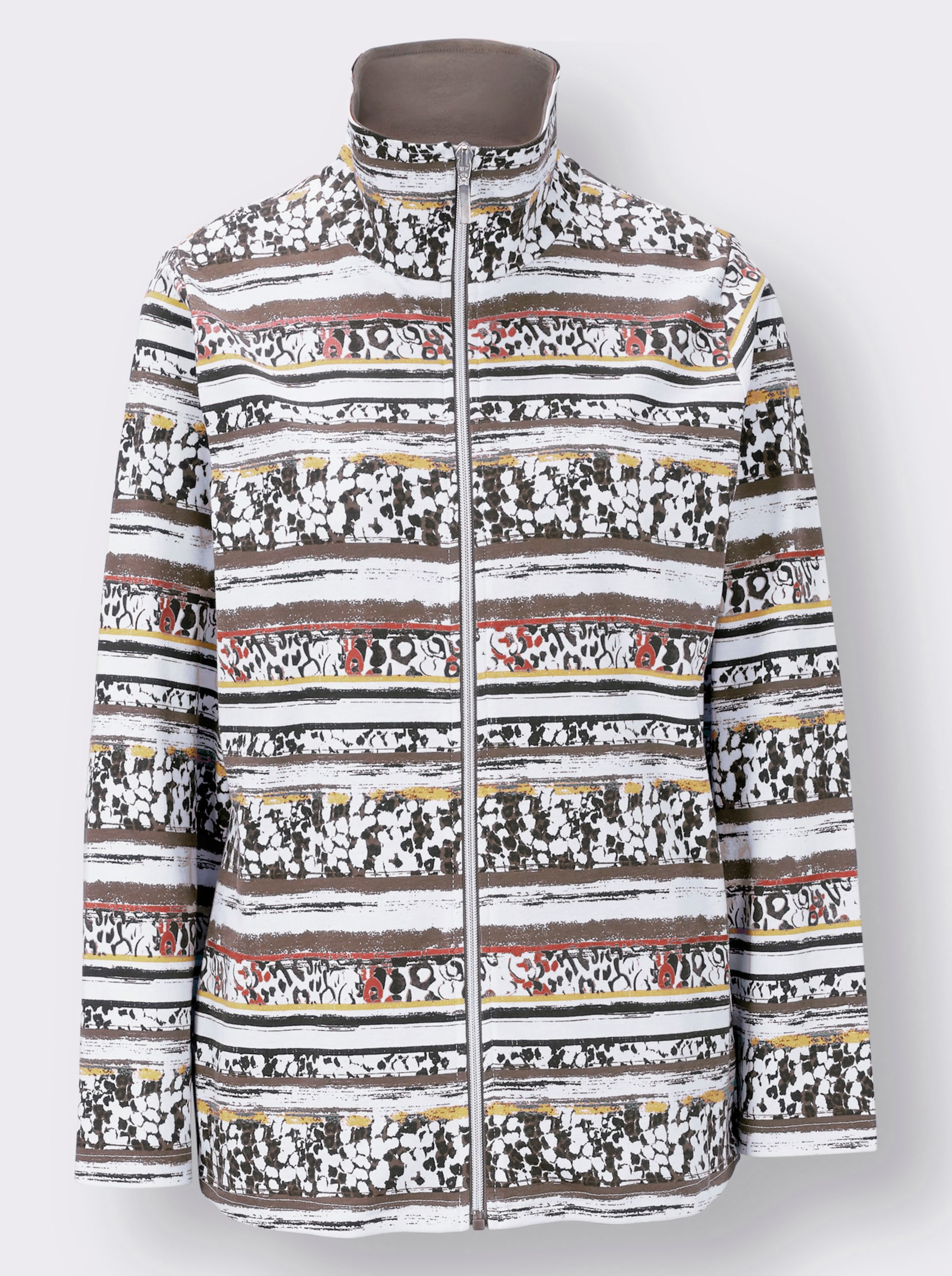 feel good Hausanzug in Interlock-Qualität - dunkeltaupe-gemustert