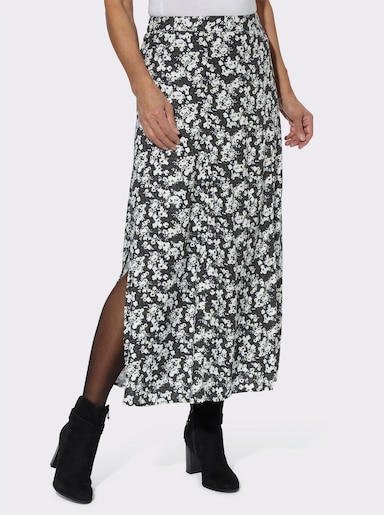 Rok met print - zwart/ecru geprint