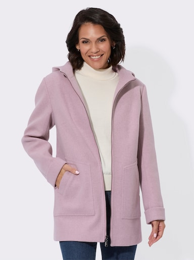 Kapuzenjacke mit Innentasche - mauve-meliert
