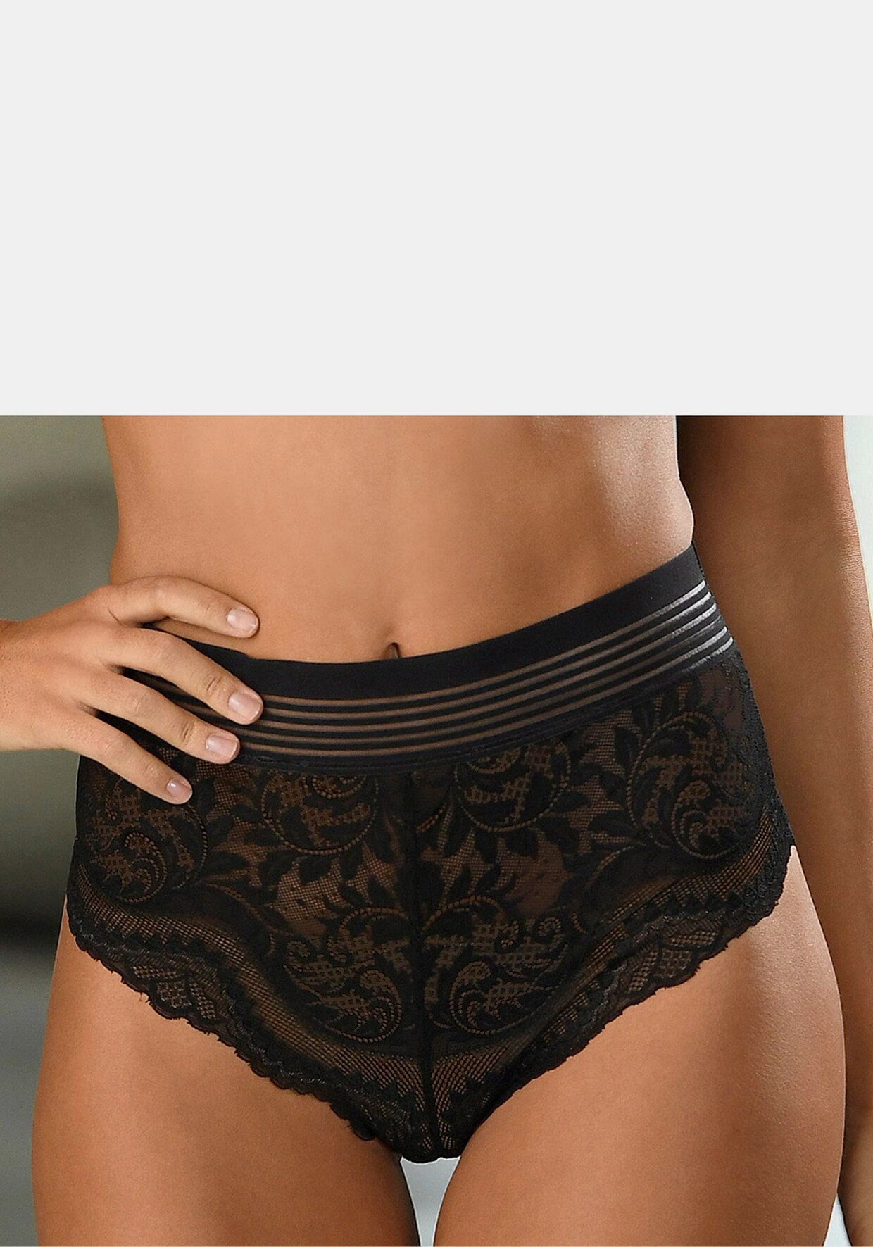 petite fleur gold High-Waist-Slip - schwarz