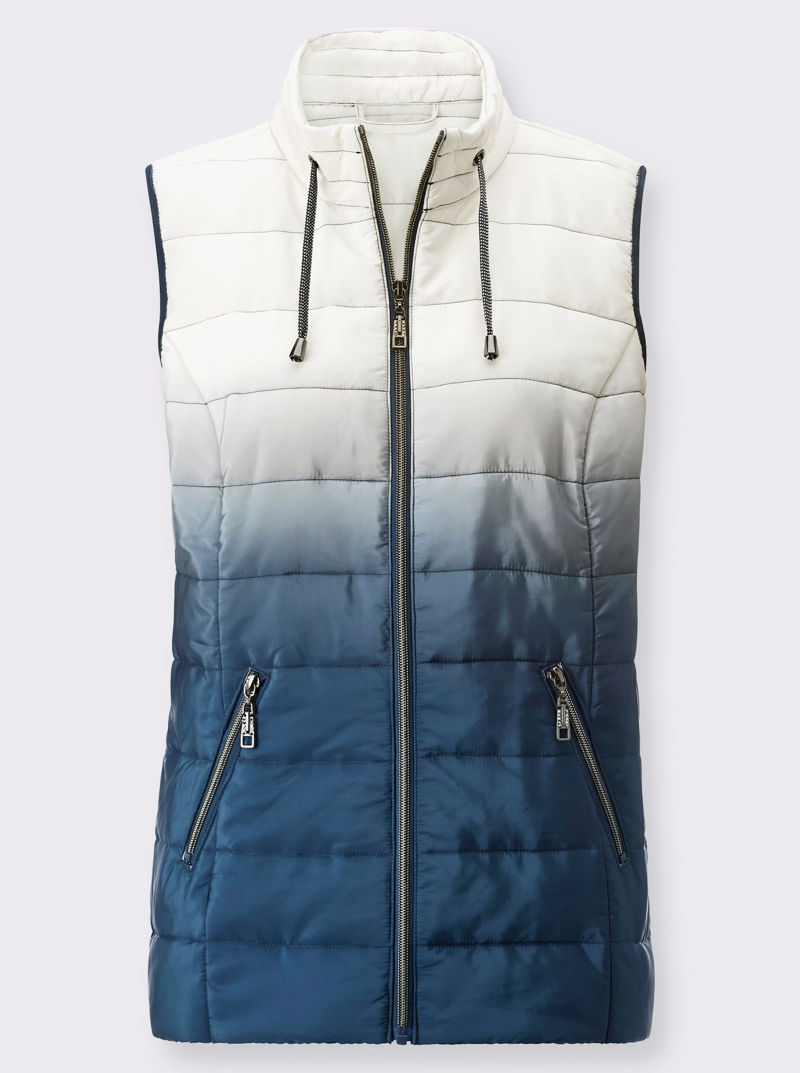 Steppweste mit leichter Wattierung - ecru-dunkelblau