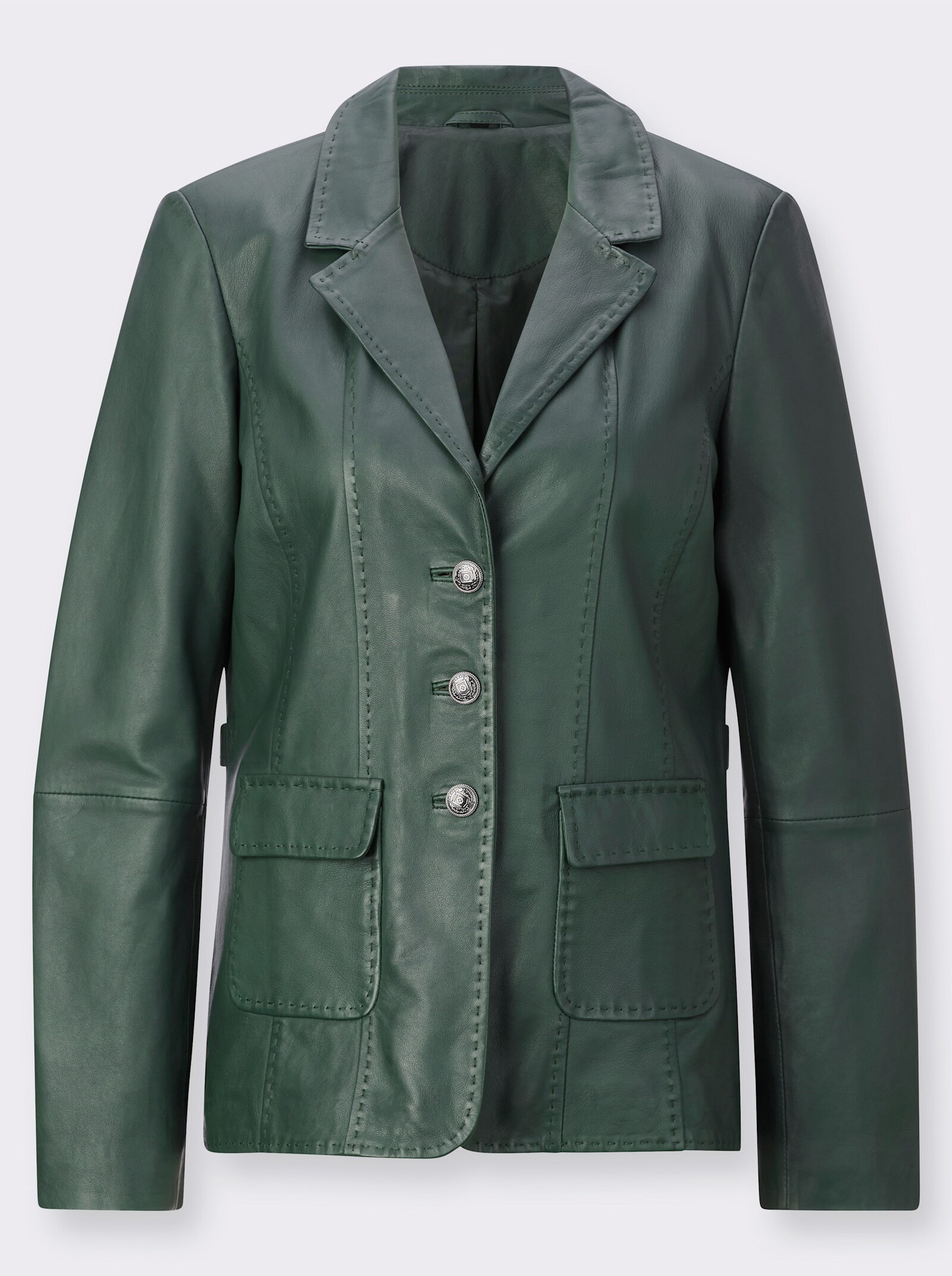 Mainpol Lederblazer aus hochwertigem Lammnappa - moos