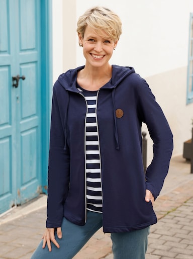 Sweatjacke mit Kapuze - marine
