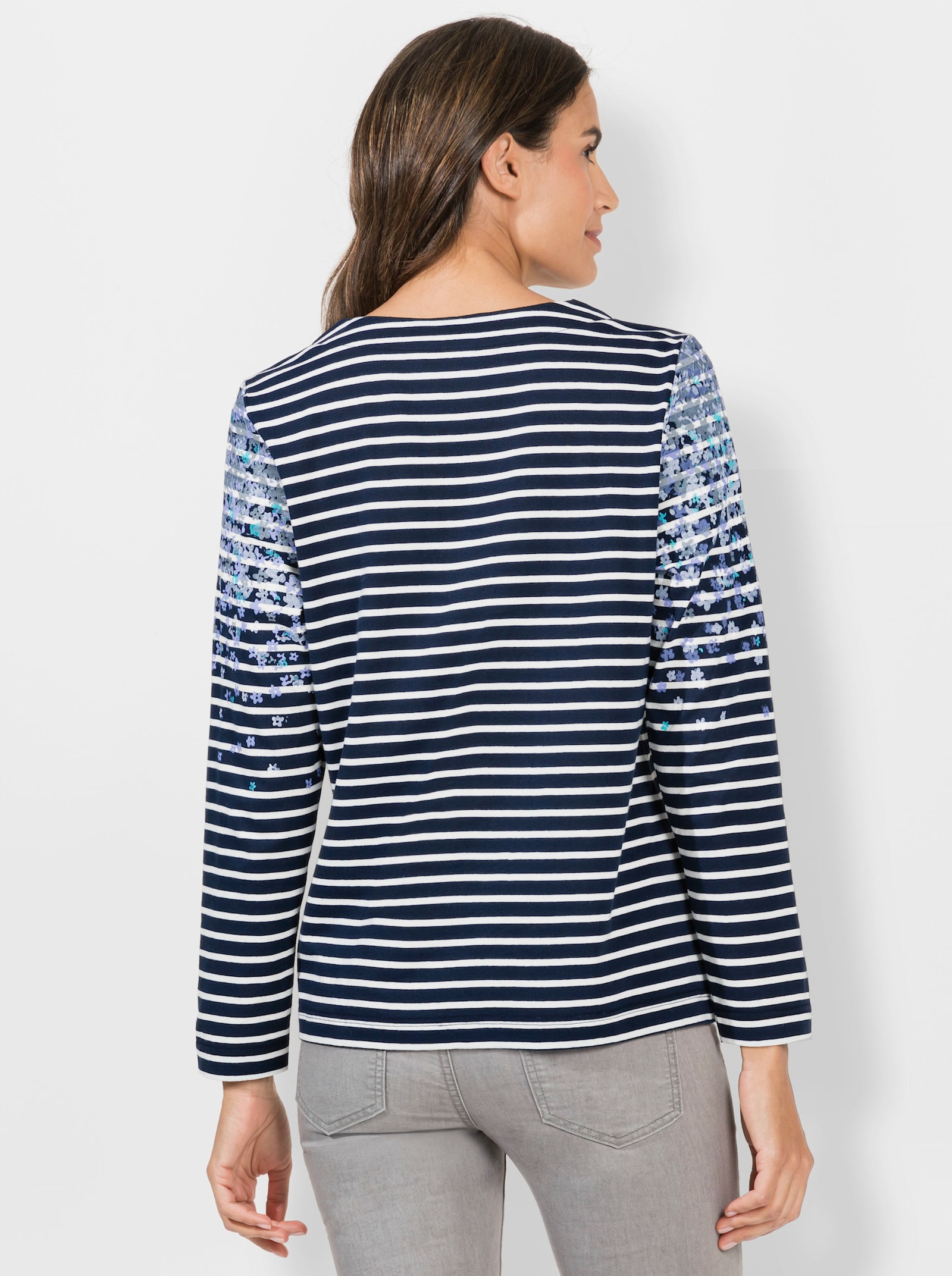 Langarmshirt mit Mustermix - marine-bedruckt