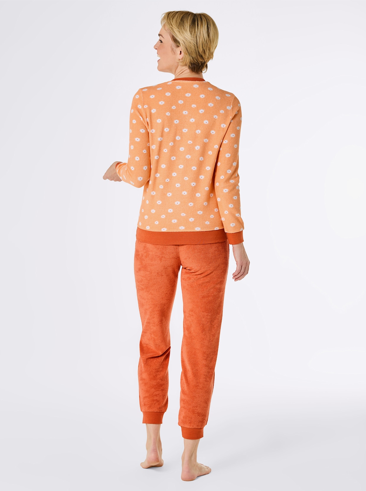 wäschepur Pyjama - apricot/papaja bedrukt