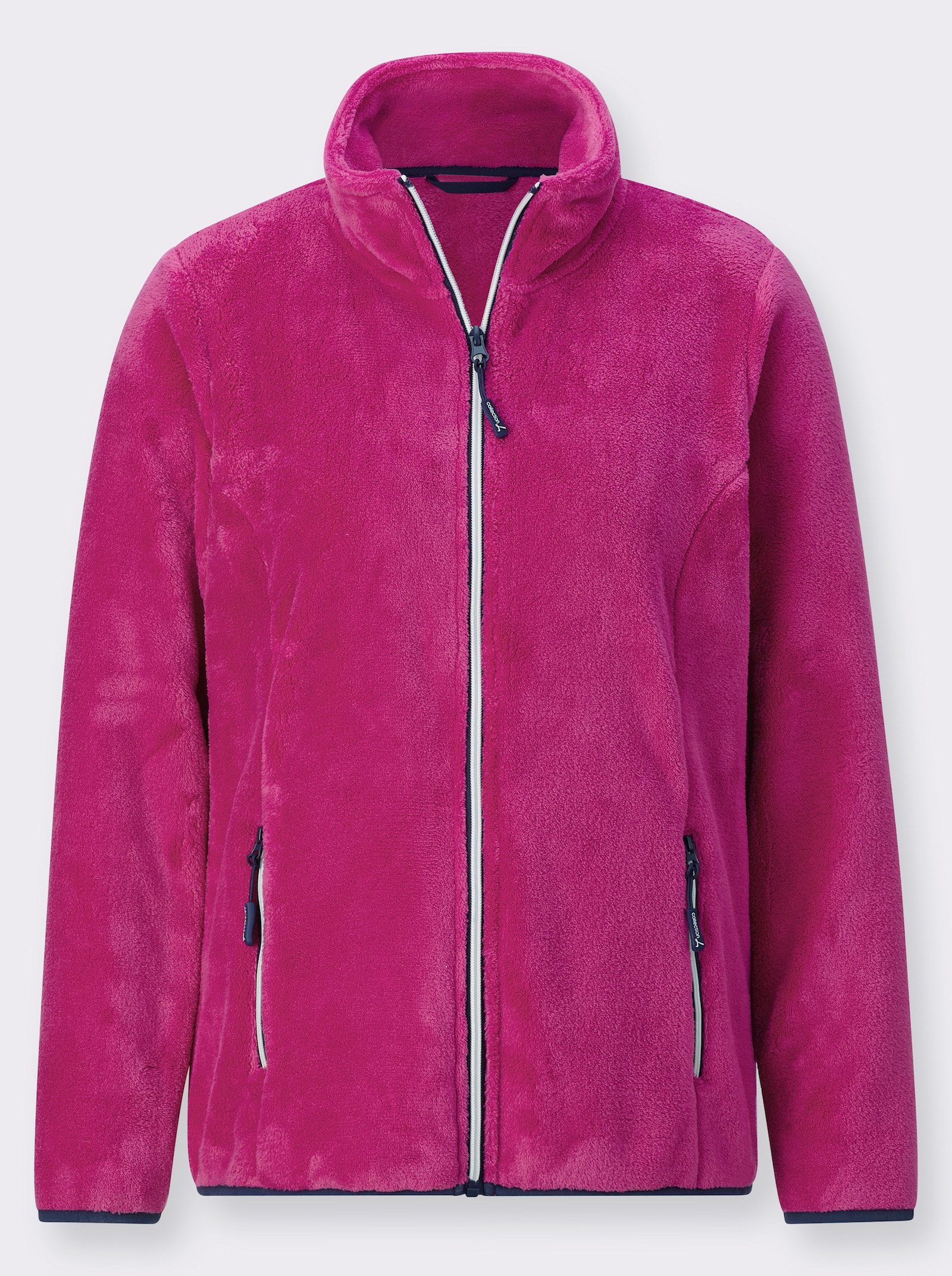 Fleecejacke mit Reissverschluss-Taschen - magenta