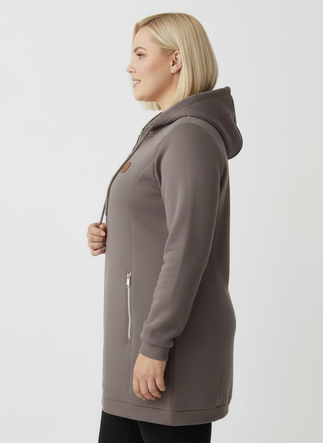 Sweatjacke - dunkeltaupe