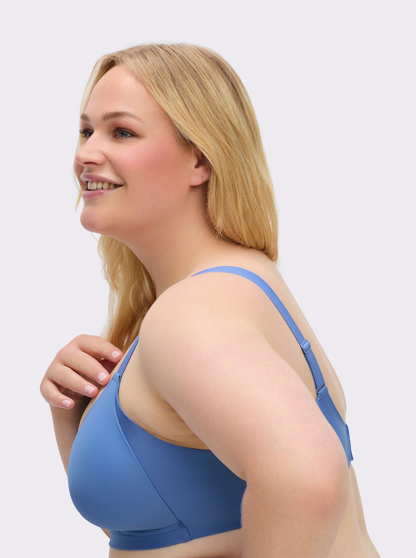 Naturana T-Shirt-BH ohne Bügel - mittelblau