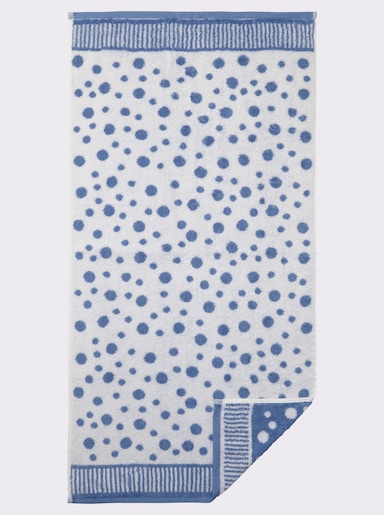 Ross Handtuch - weiß-taubenblau-gemustert