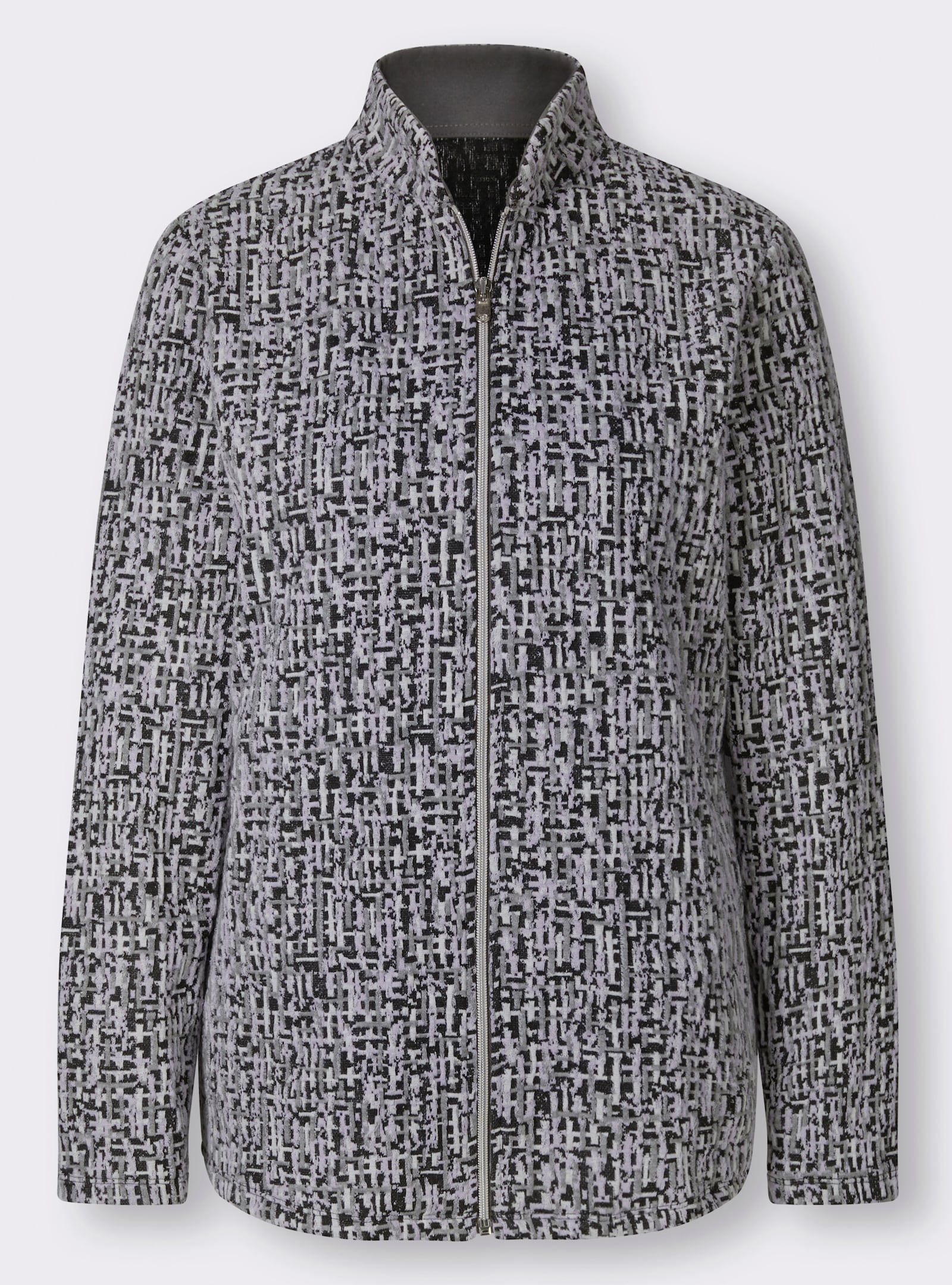 feel good Huispak - antraciet/paars gedessineerd