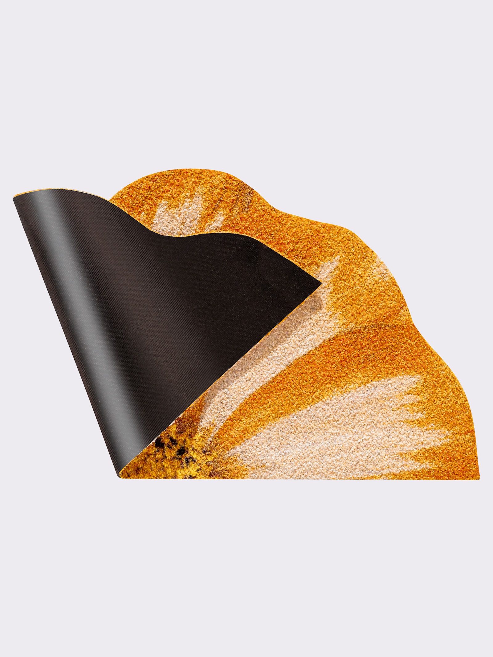 Salonloewe Fußmatte in Blütenform - gelb-ecru