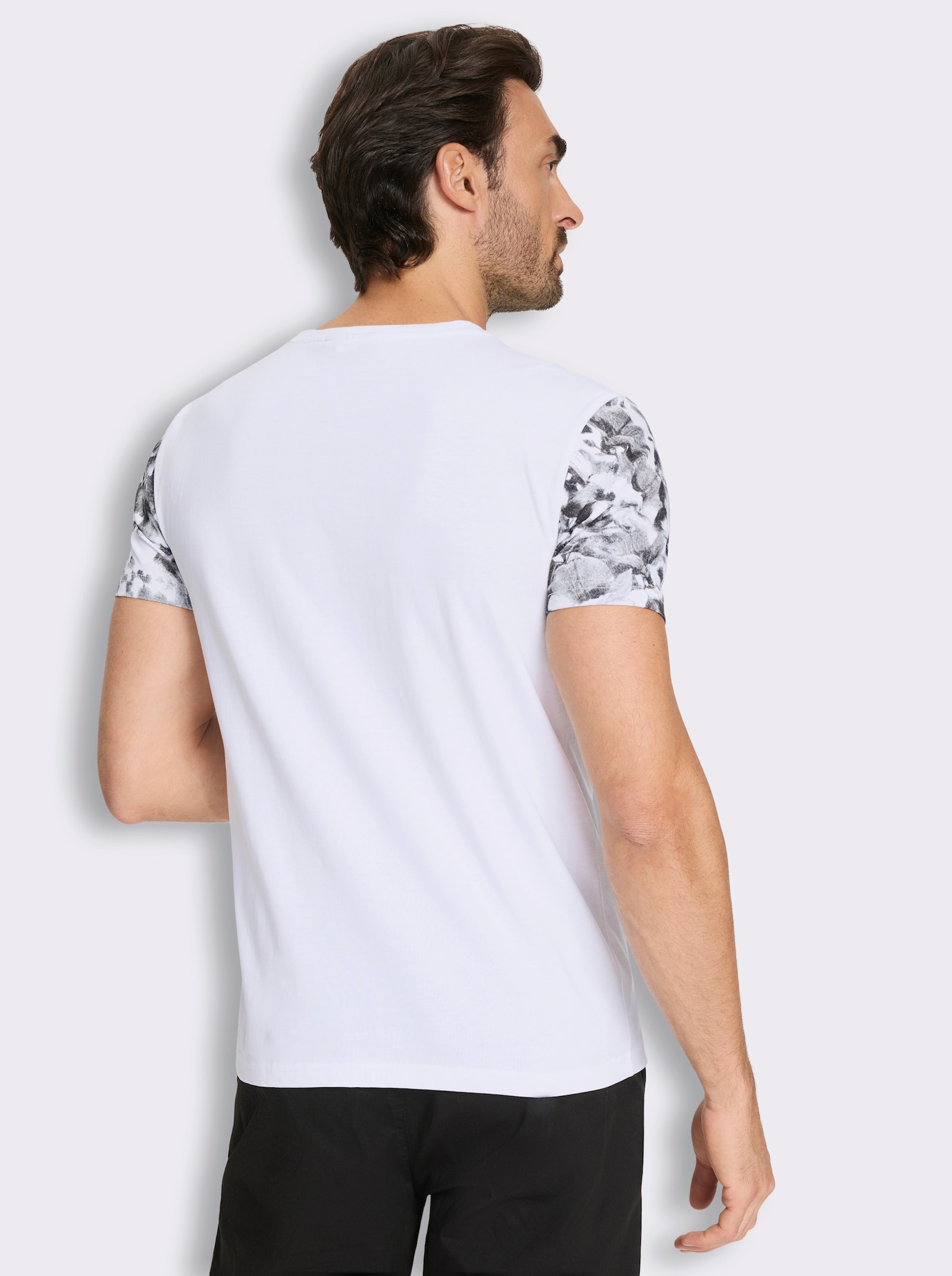 Marco Donati Kurzarmshirt mit Blumen-Print - weiß-bedruckt