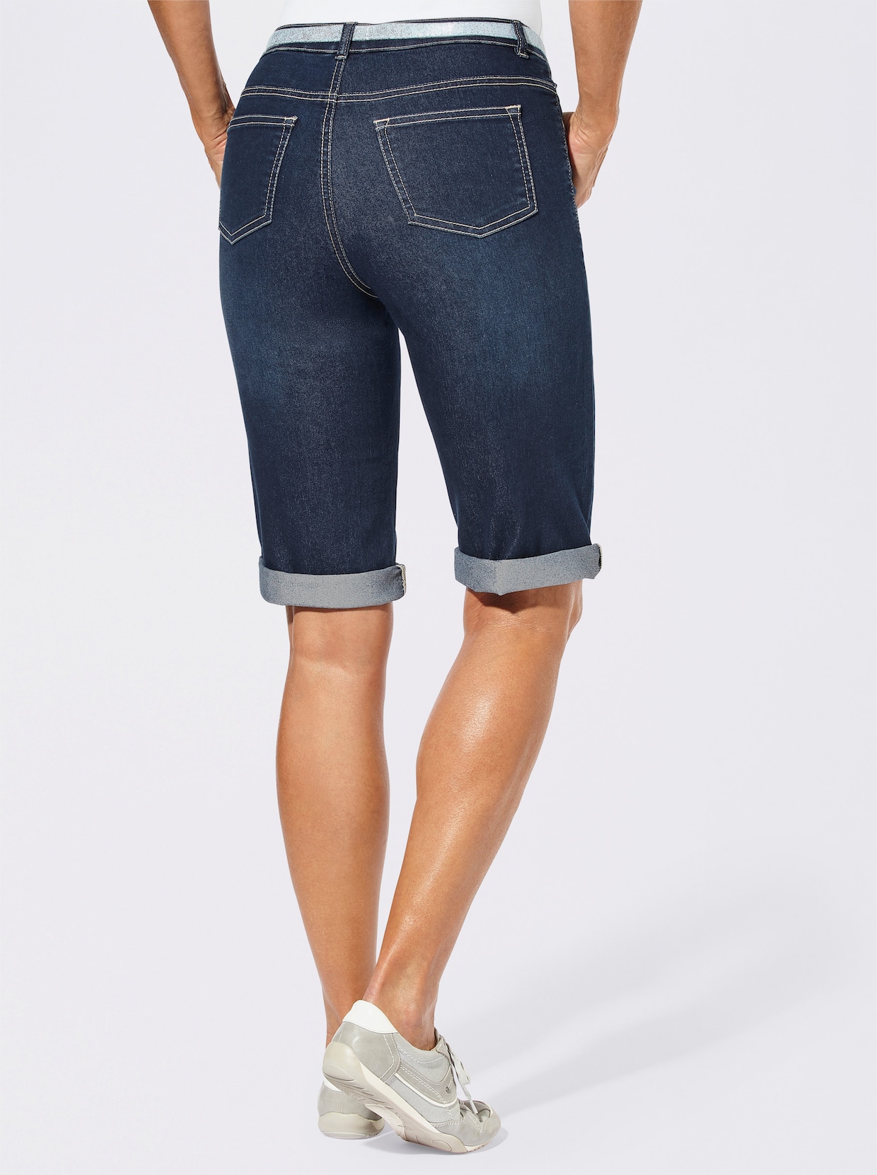 Jeansbermudas - blue-stone-washed