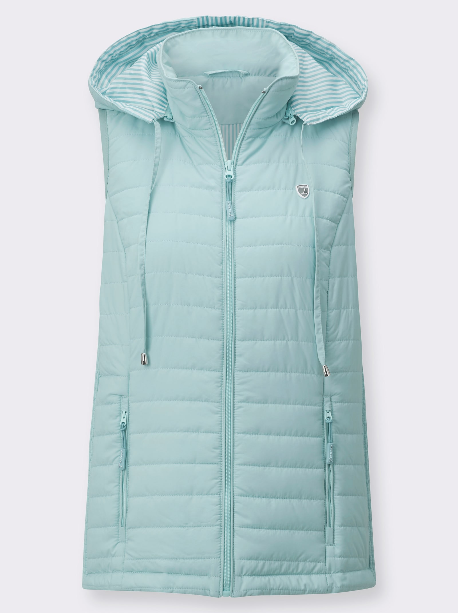 Steppweste mit abnehmbarer Kapuze - mint