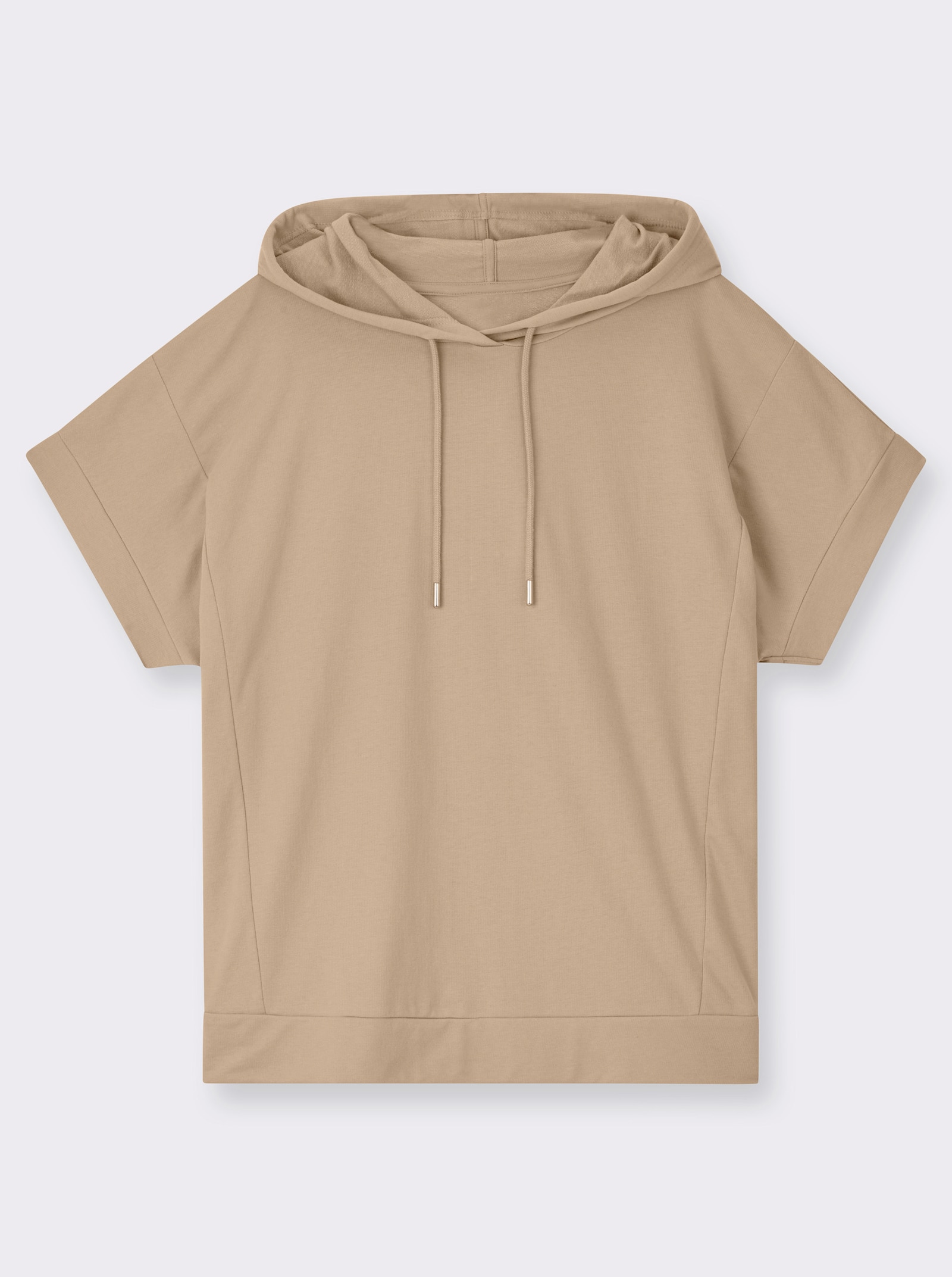 Kapuzenshirt mit überschnittener Schulter - beige