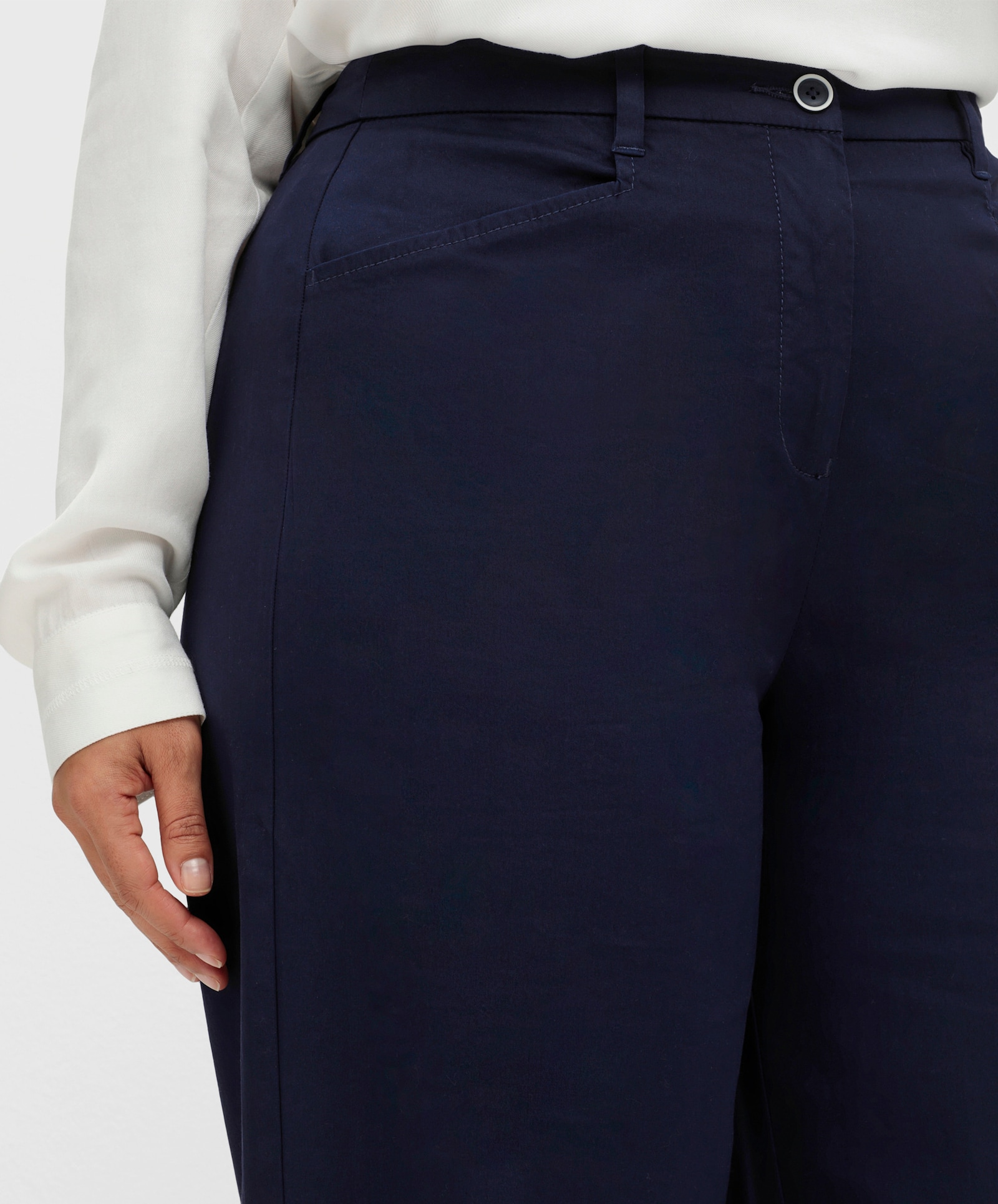 sheego Chinohose mit weitem Bein - tiefblau