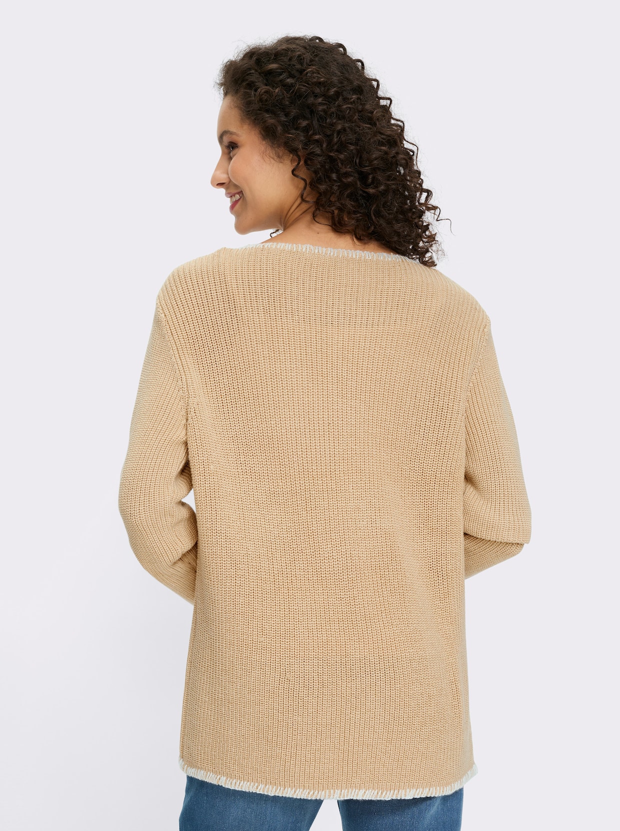heine Strickjacke - sand-weiß