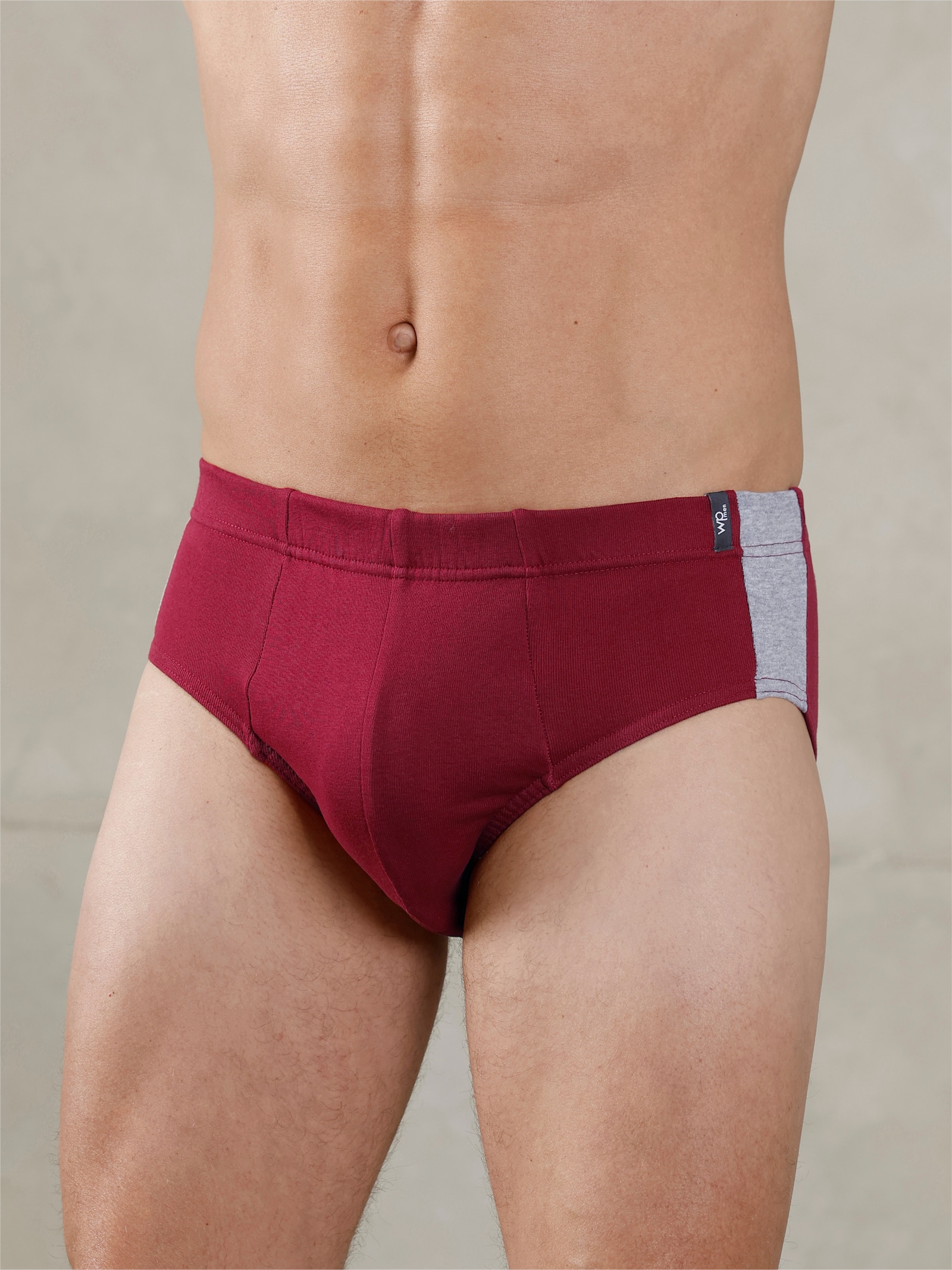 wäschepur men Slip - schwarz + marine + grau-meliert + dunkelrot