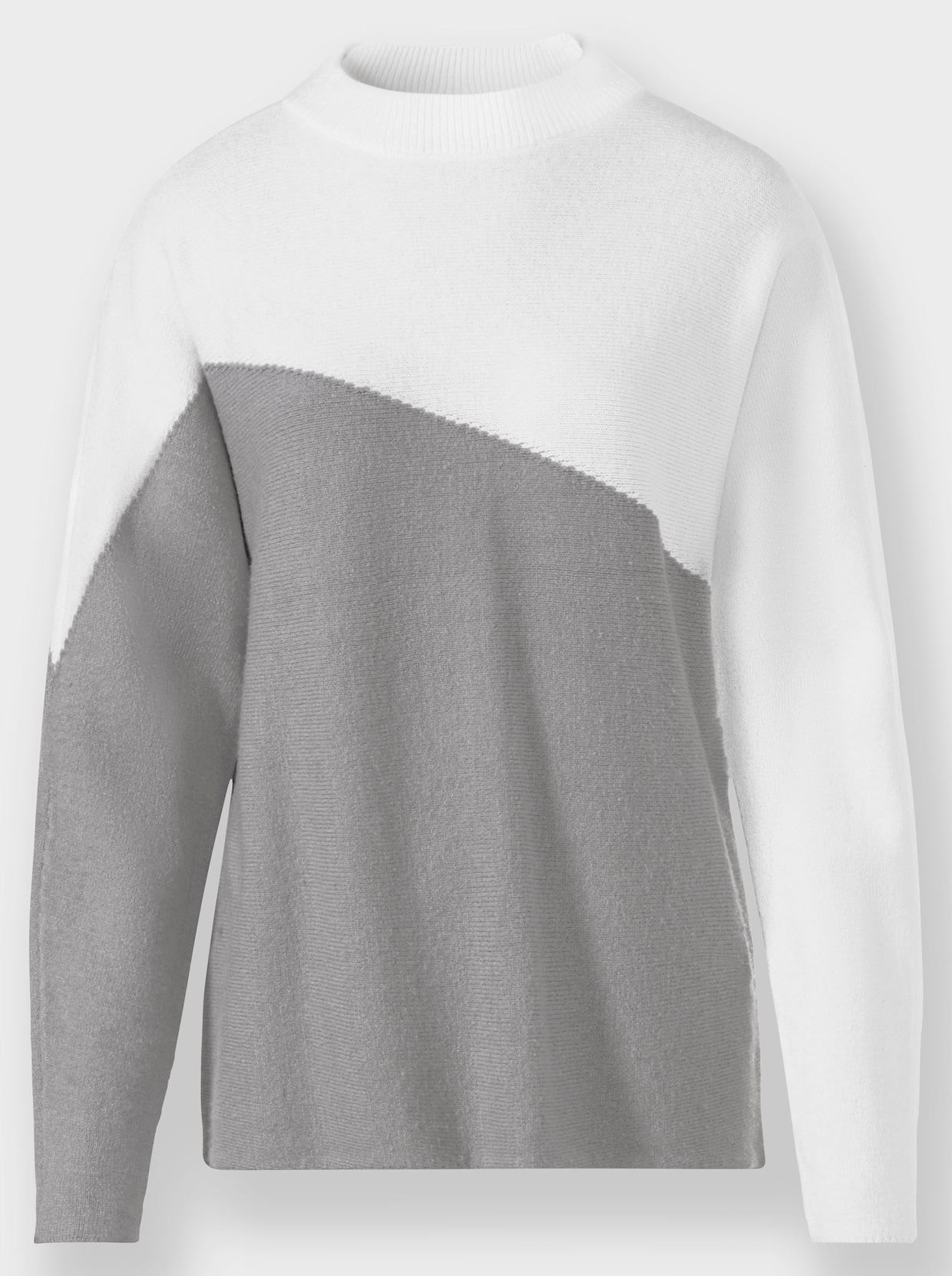 heine Pullover - steengrijs/ecru gedessineerd