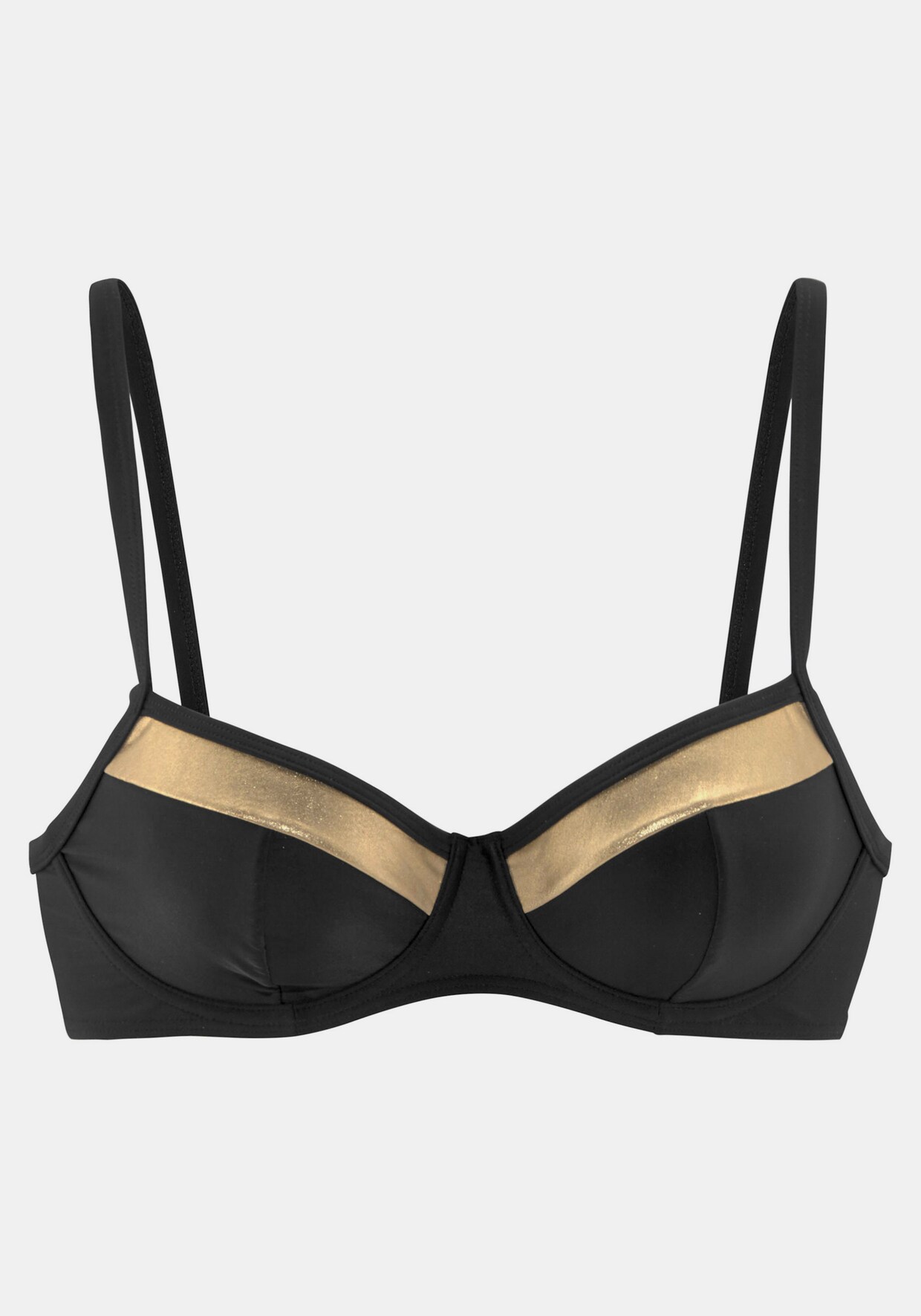 LASCANA Beugelbikinitop - zwart/goudkleur