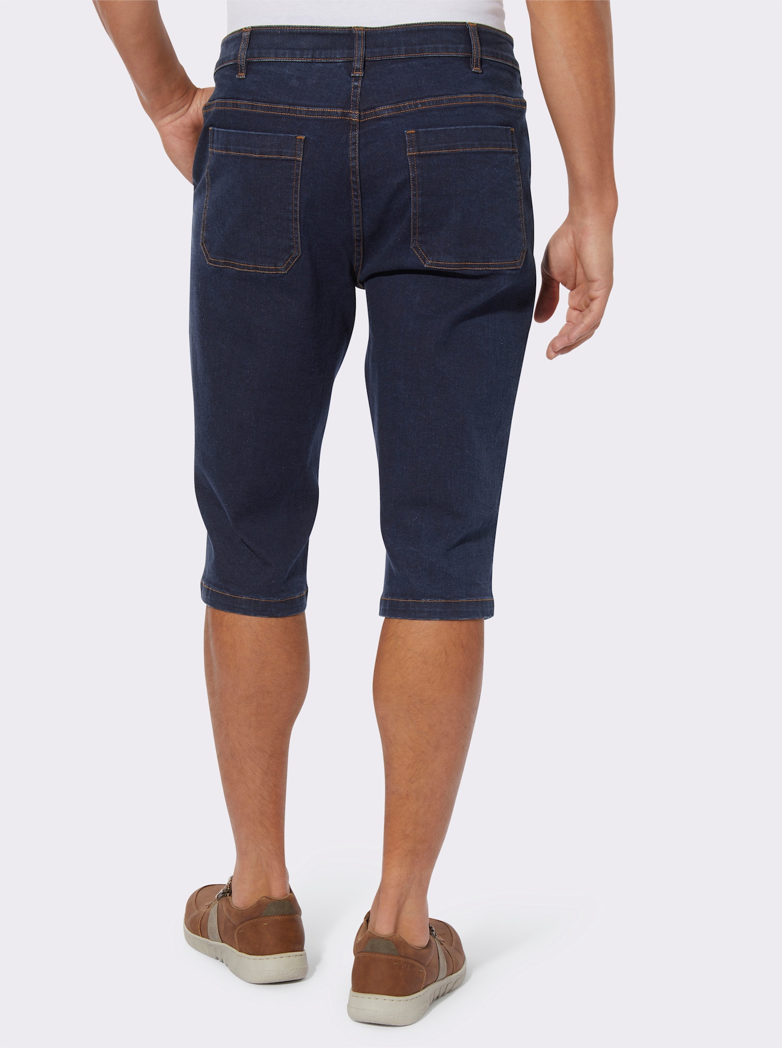 Jeansbermuda met folkloreborduursel - dark-blue