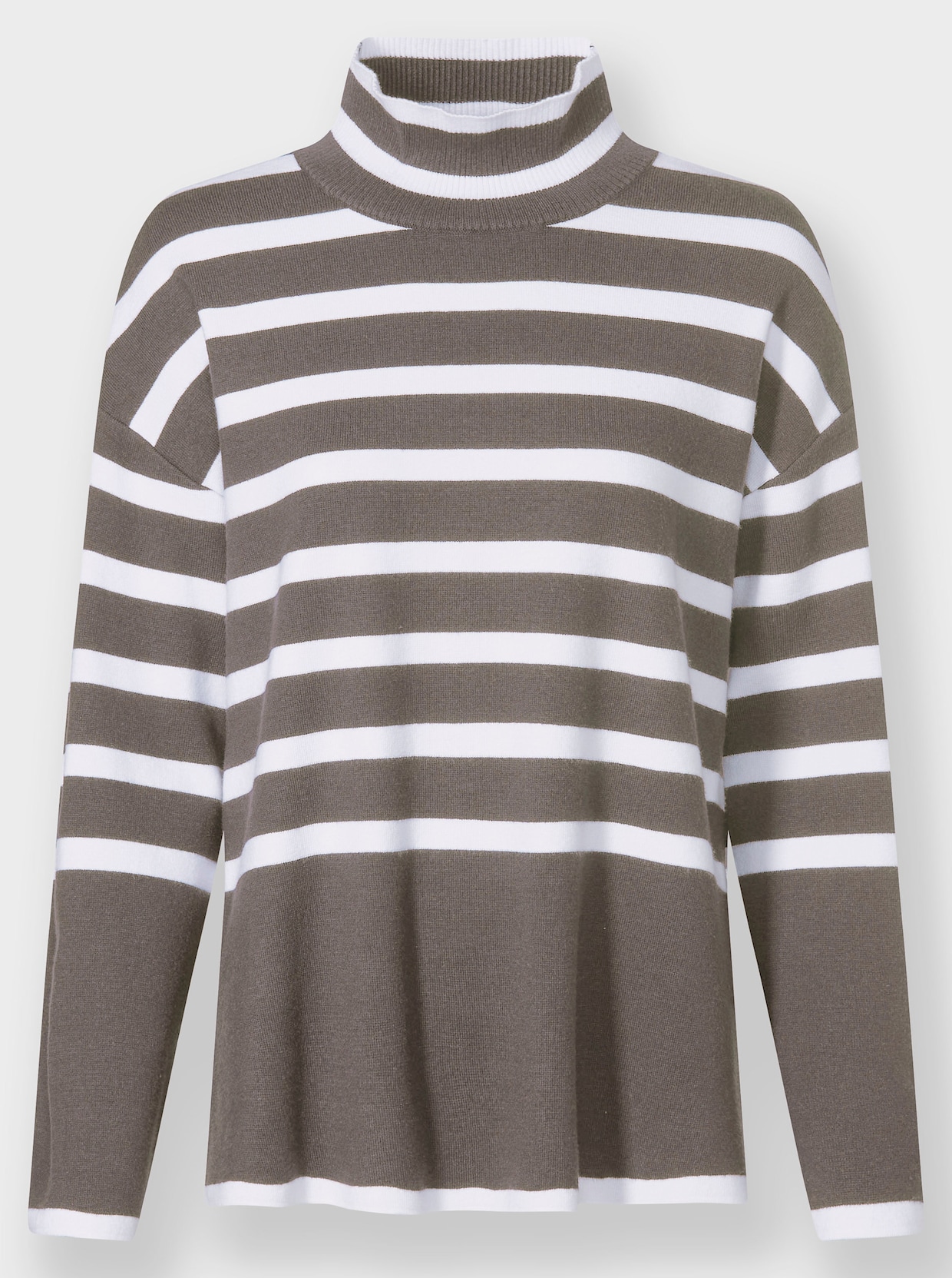 heine Streifenpullover - taupe-ecru-geringelt