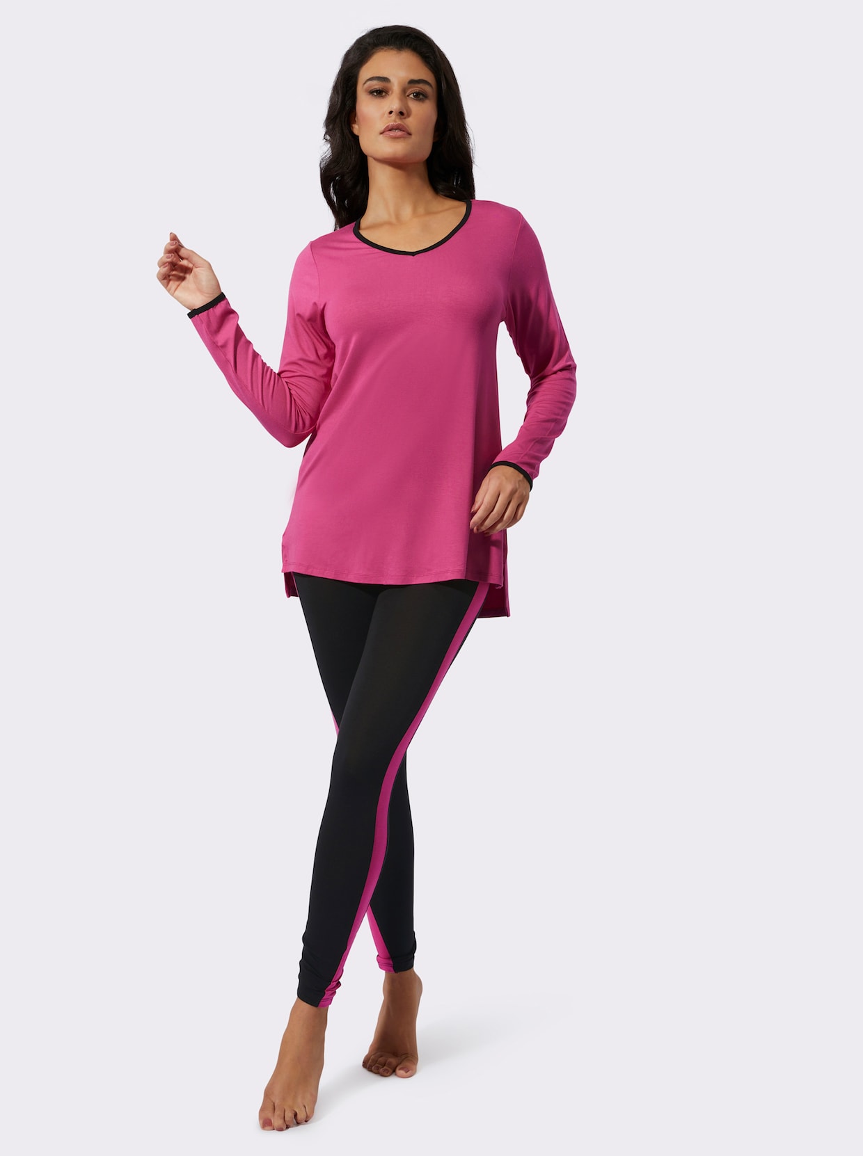 wäschepur Pyjama - fuchsia-noir