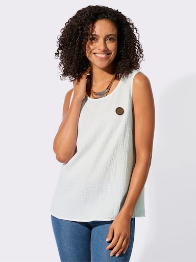 Blusentop aus luftiger Baumwolle - weiß