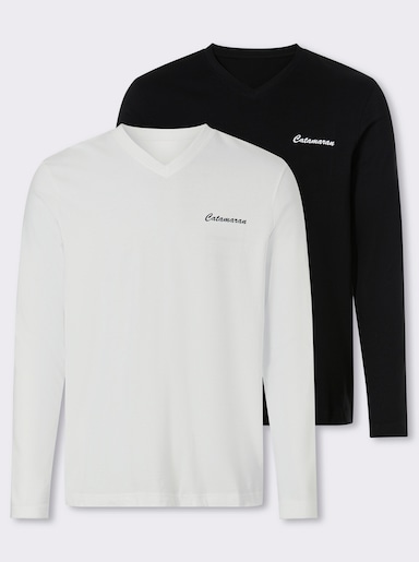 Catamaran Langarmshirt - schwarz + weiß