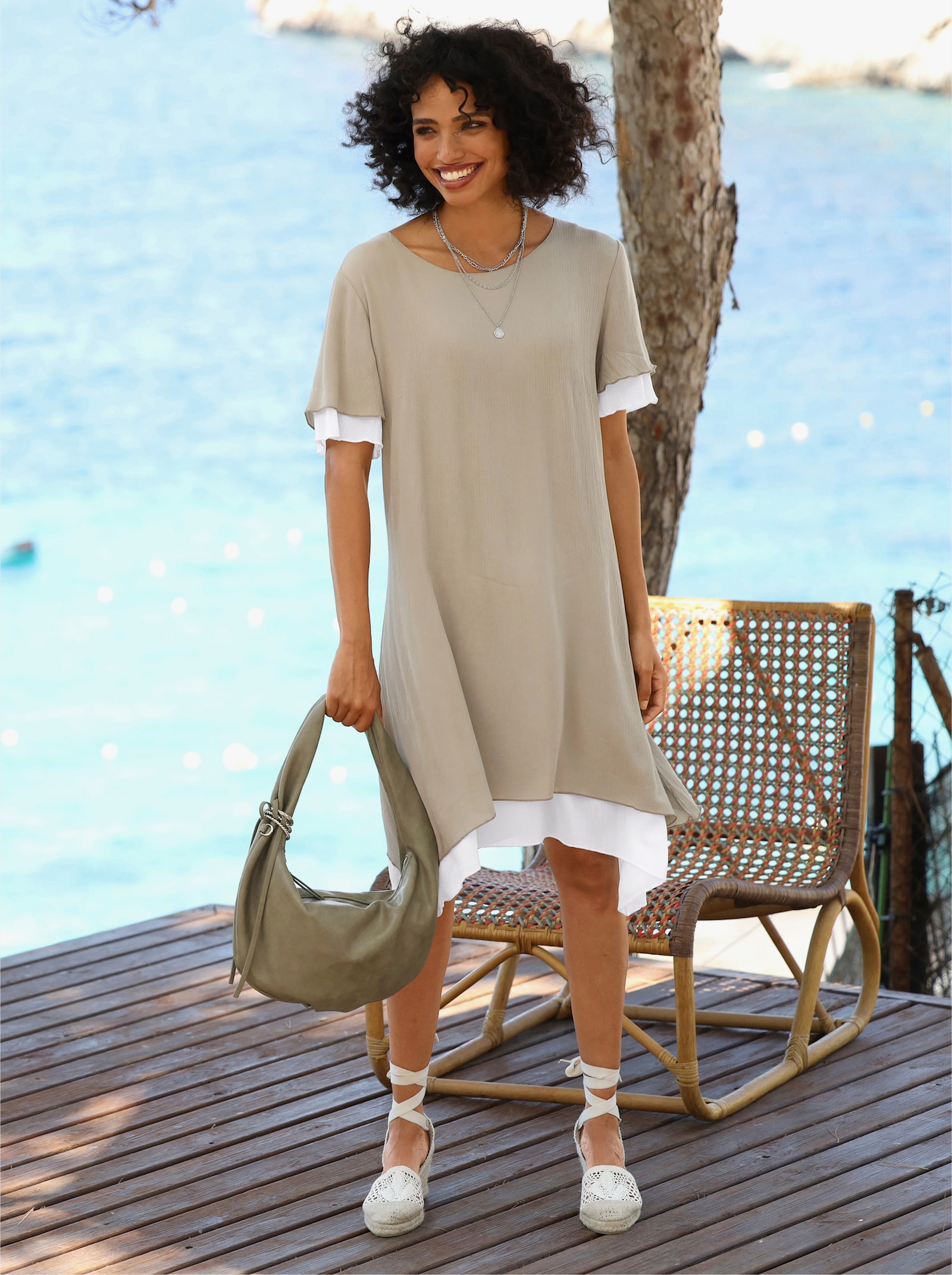 heine Sommerkleid im Lagen-Look - schlamm