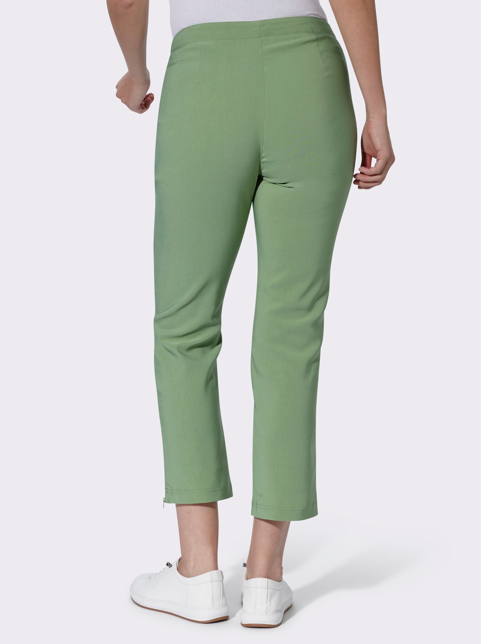 7/8-broek met ritssluitingen aan de zoom - eucalyptus