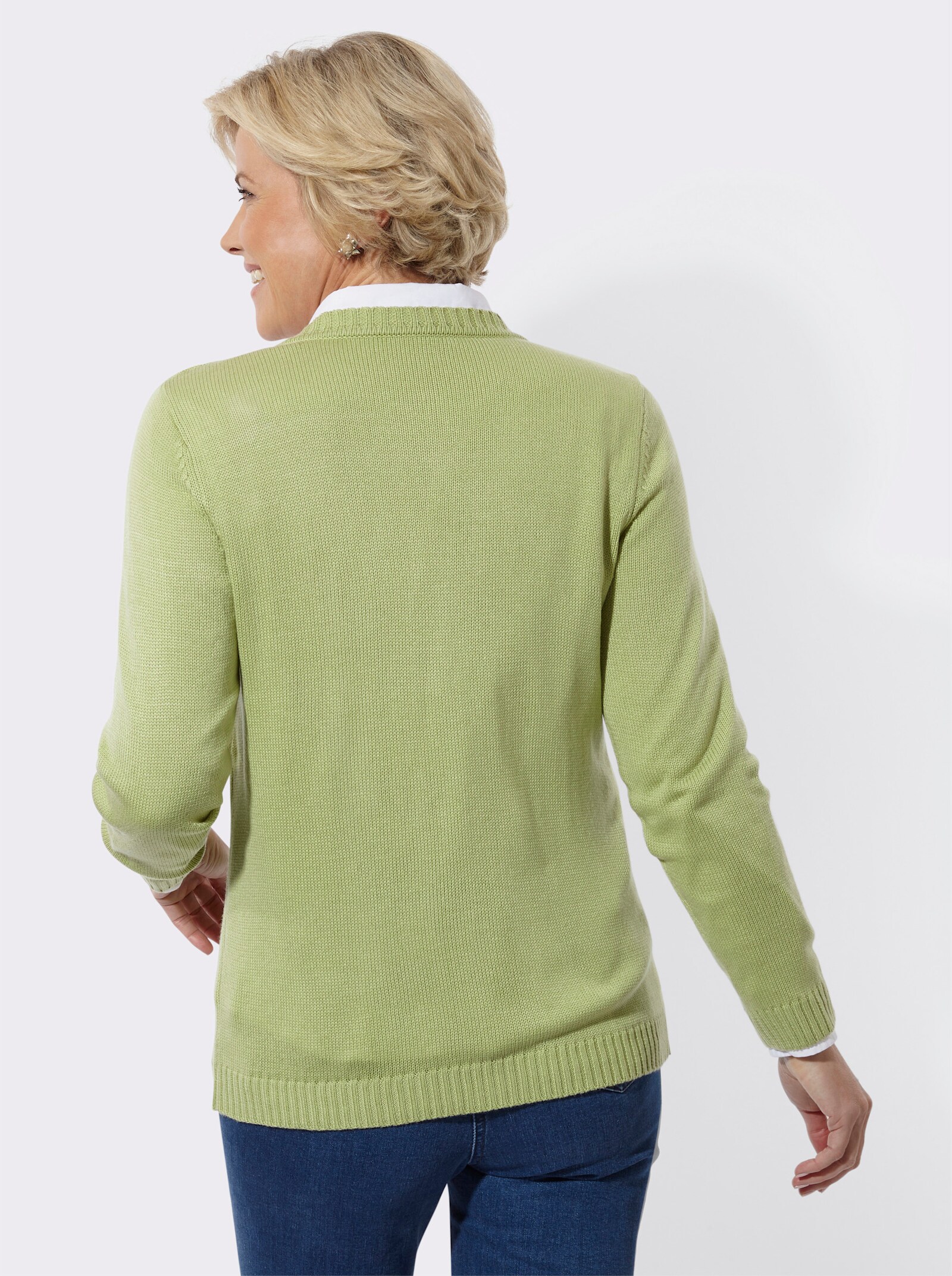 Strickjacke mit Einstrickmuster - lindgrün