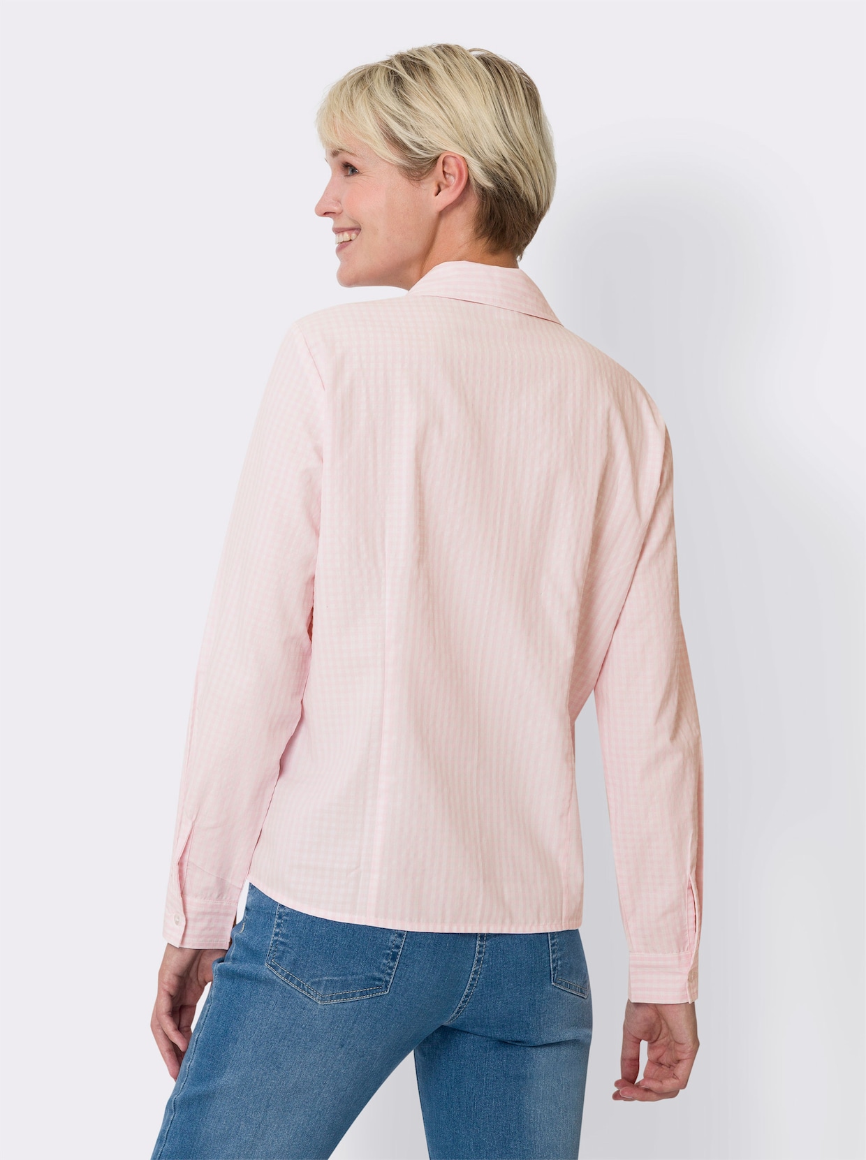 Geruite blouse - lichtroze/wit geruit
