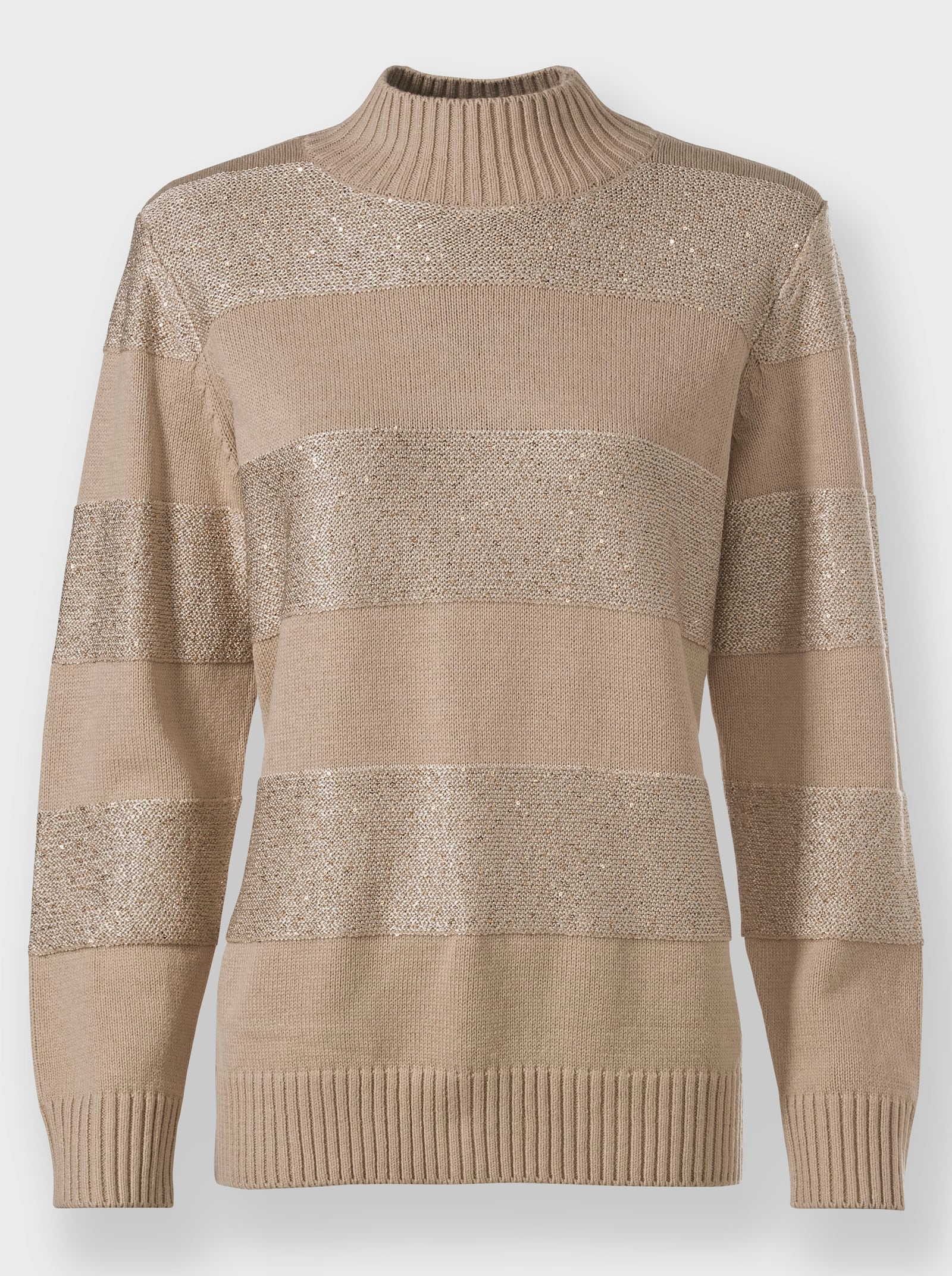 heine Pull à col montant avec fil pailleté - beige