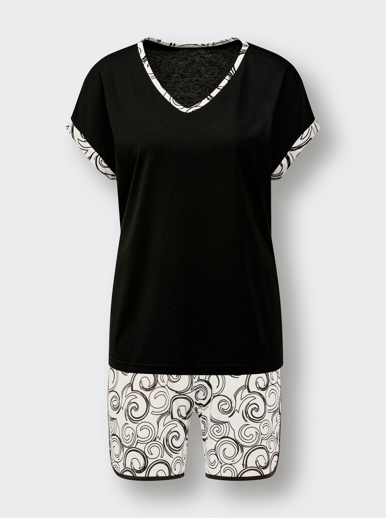 wäschepur Shortys mit Allover-Druck - schwarz-bedruckt + weiß-bedruckt