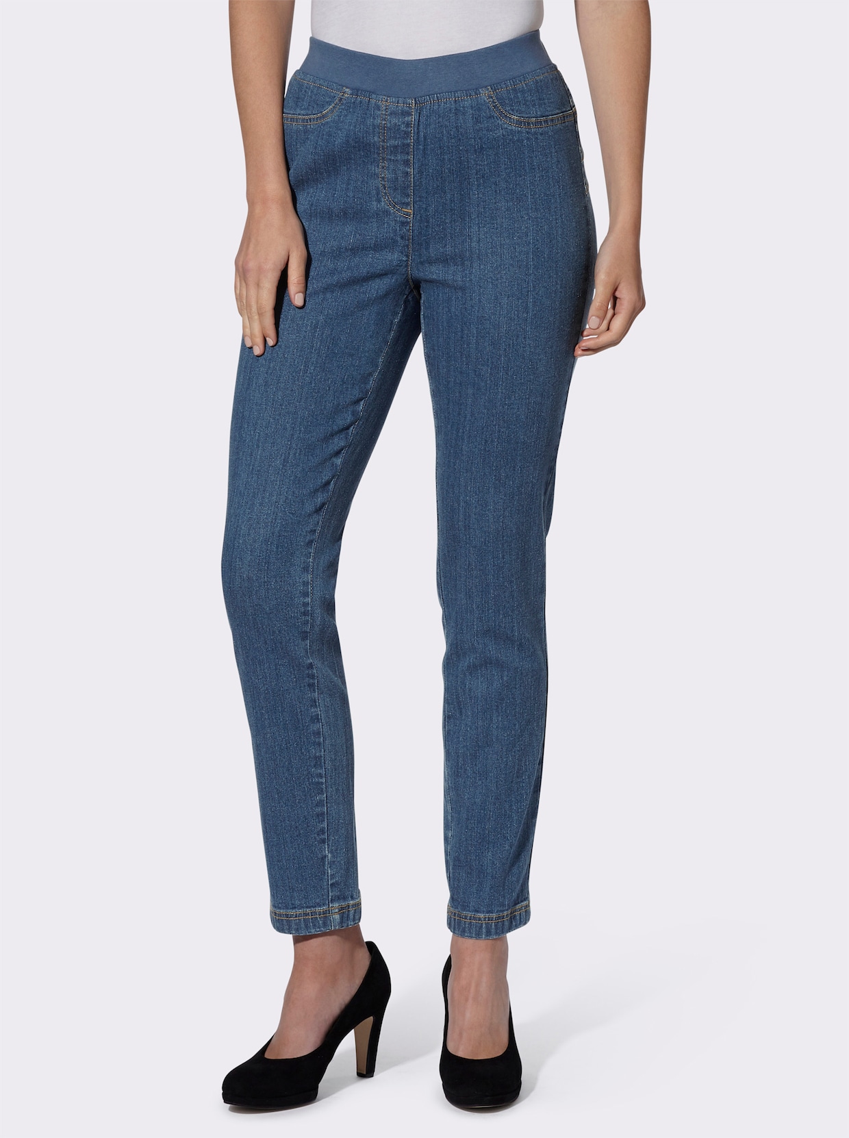 Push-up-Jeans - blue-stone-washed