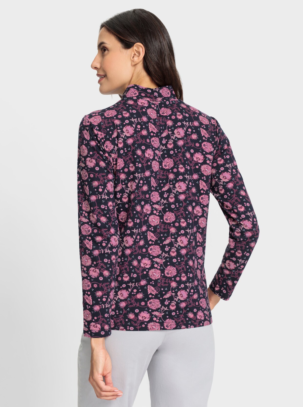 Shirt met print - marine/heide bedrukt