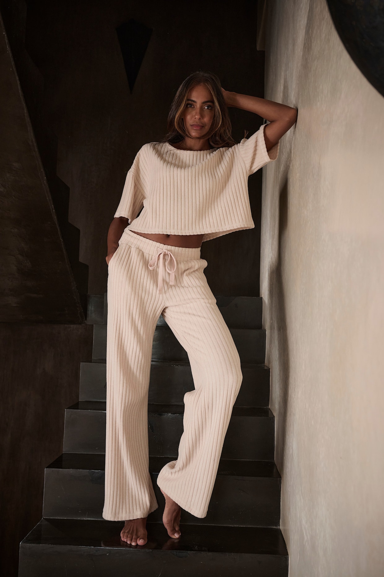 LASCANA Homewear-broek - zand gemêleerd