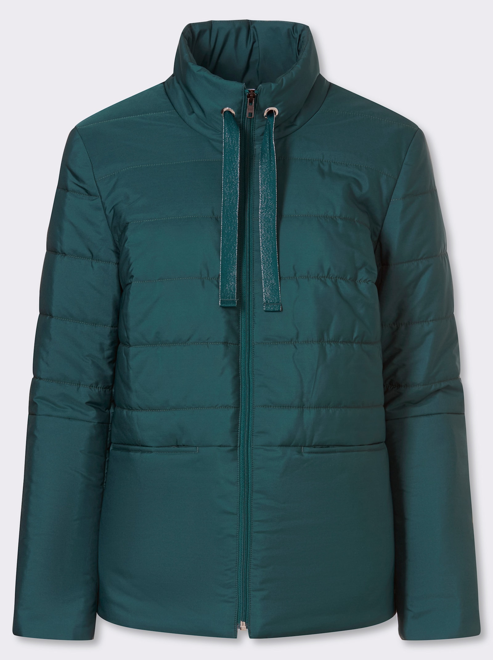 Steppjacke in kastiger Form - petrol