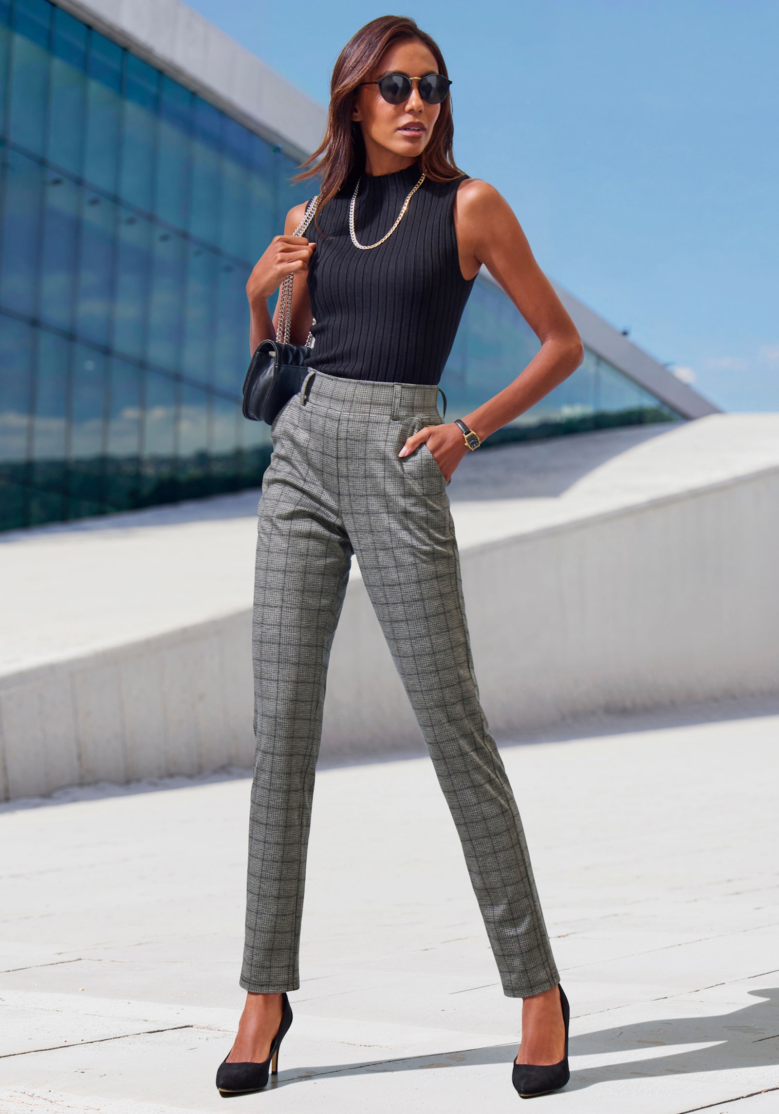 LASCANA Joggingbroek - grijs geruit