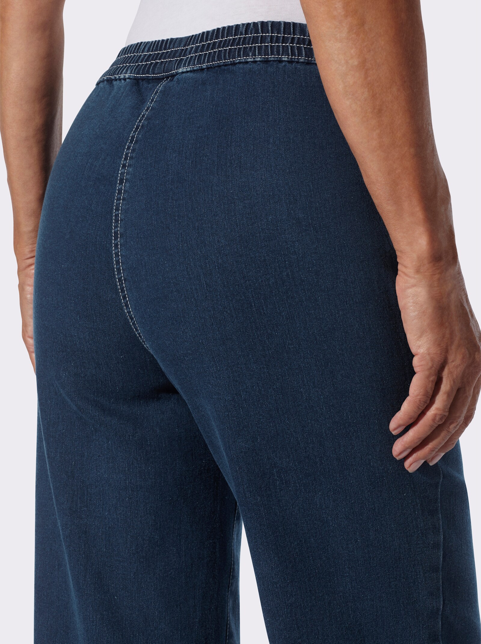 Schlupfjeans in knöchelfreier Länge - blue-stone-washed
