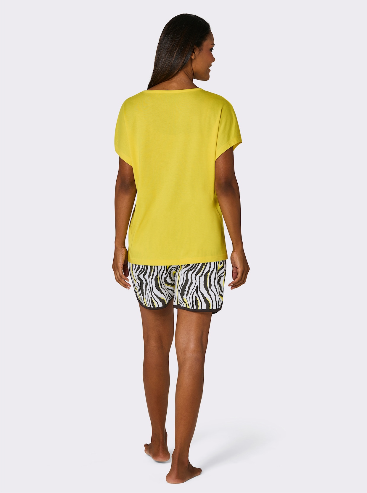 wäschepur Shortys - limone-schwarz + schwarz-weiß