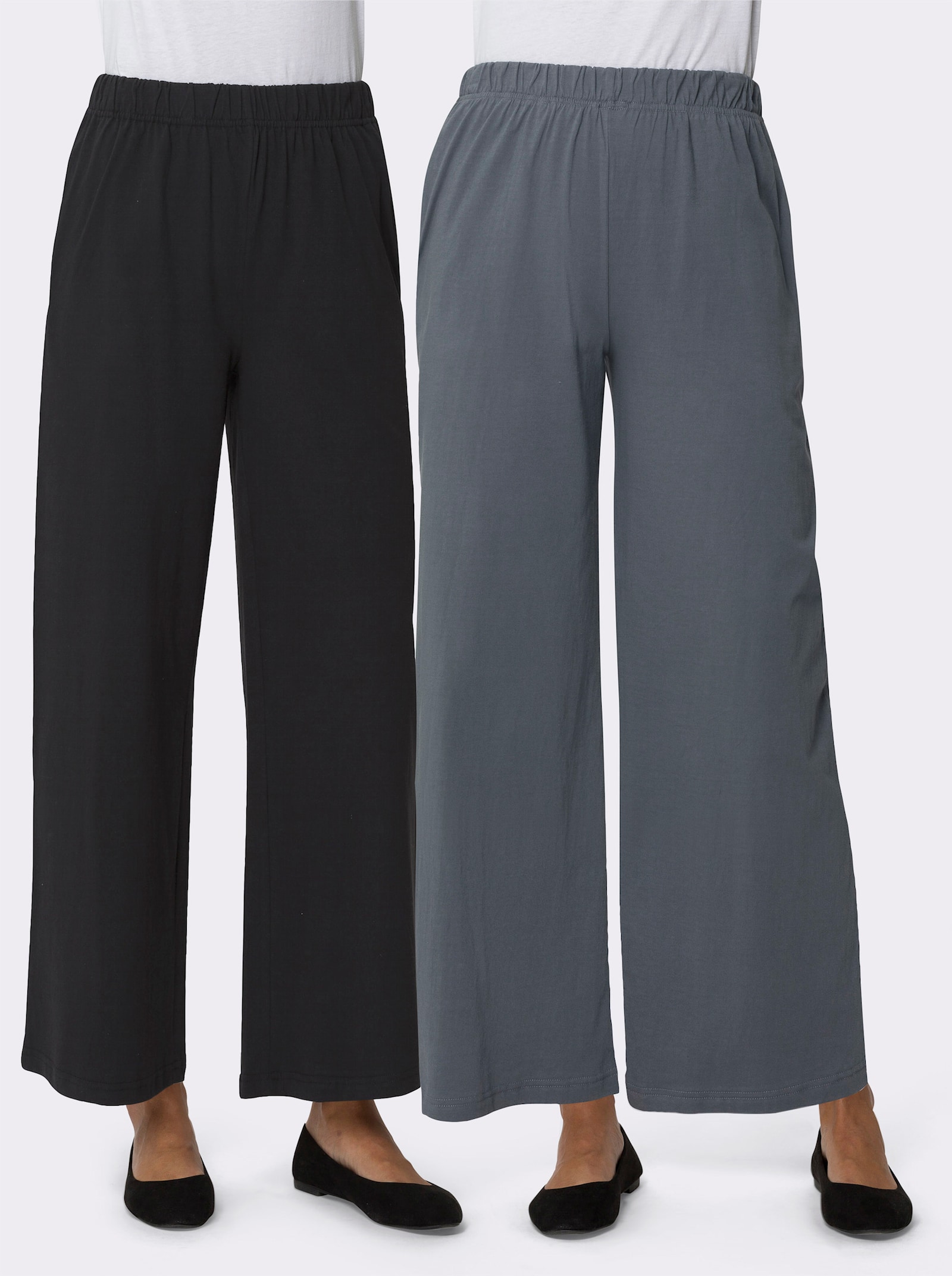 Freizeithose in weiter Form - schwarz + anthrazit