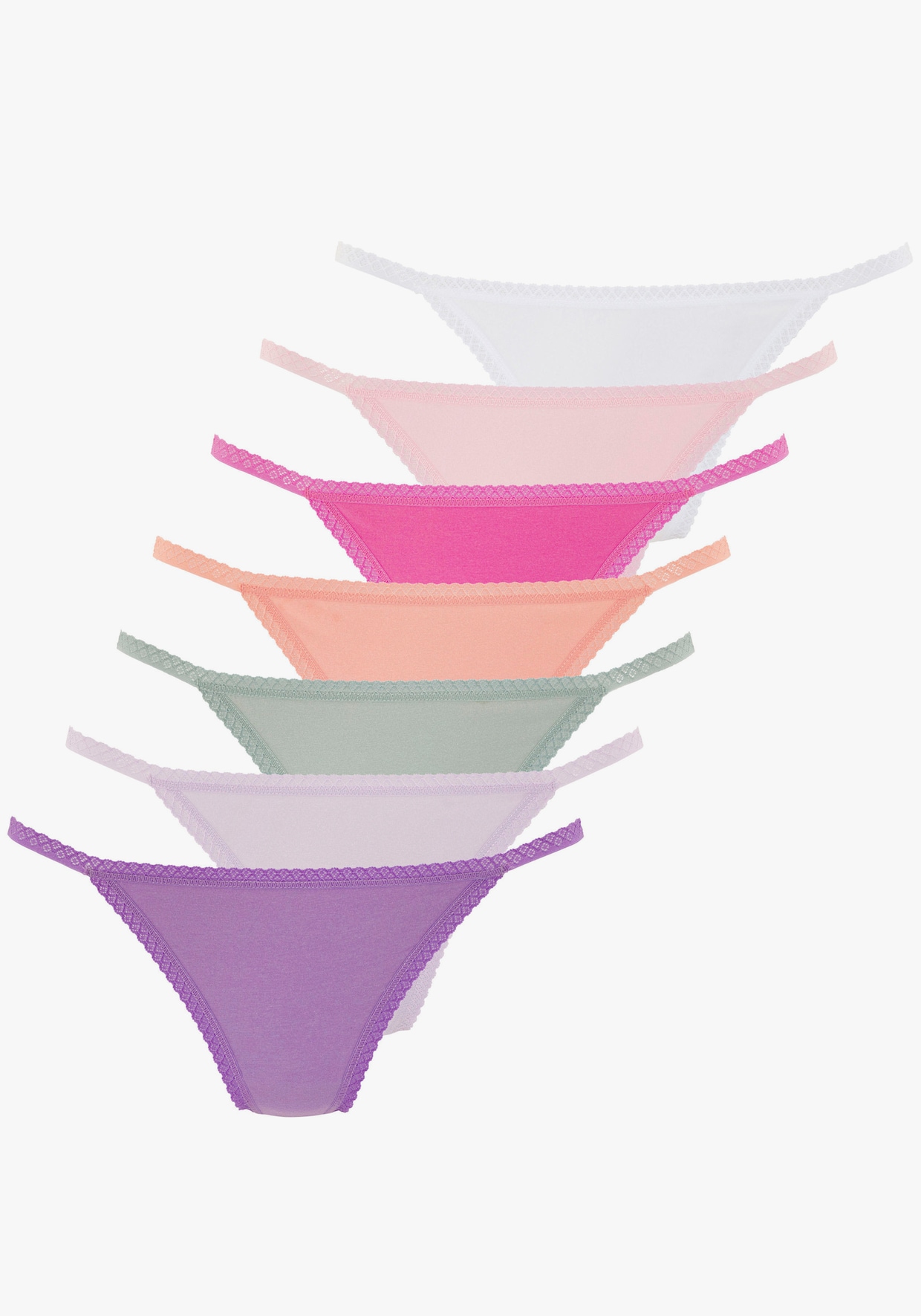 Vivance String - vert tilleul, violet, parme, abricot, fuchsia, rose, blanche