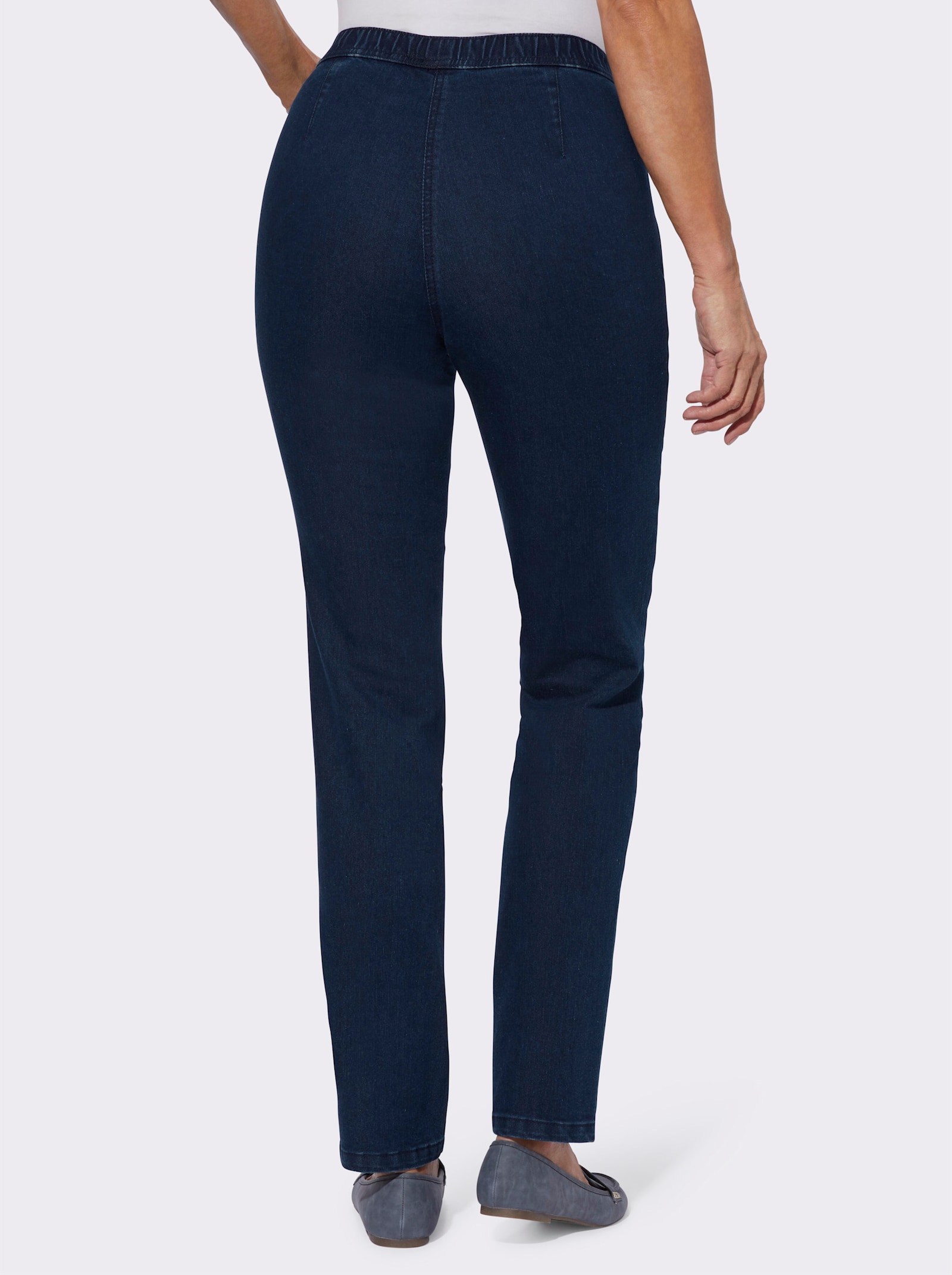 Schlupfjeans mit Metallplättchen - blue-stone-washed