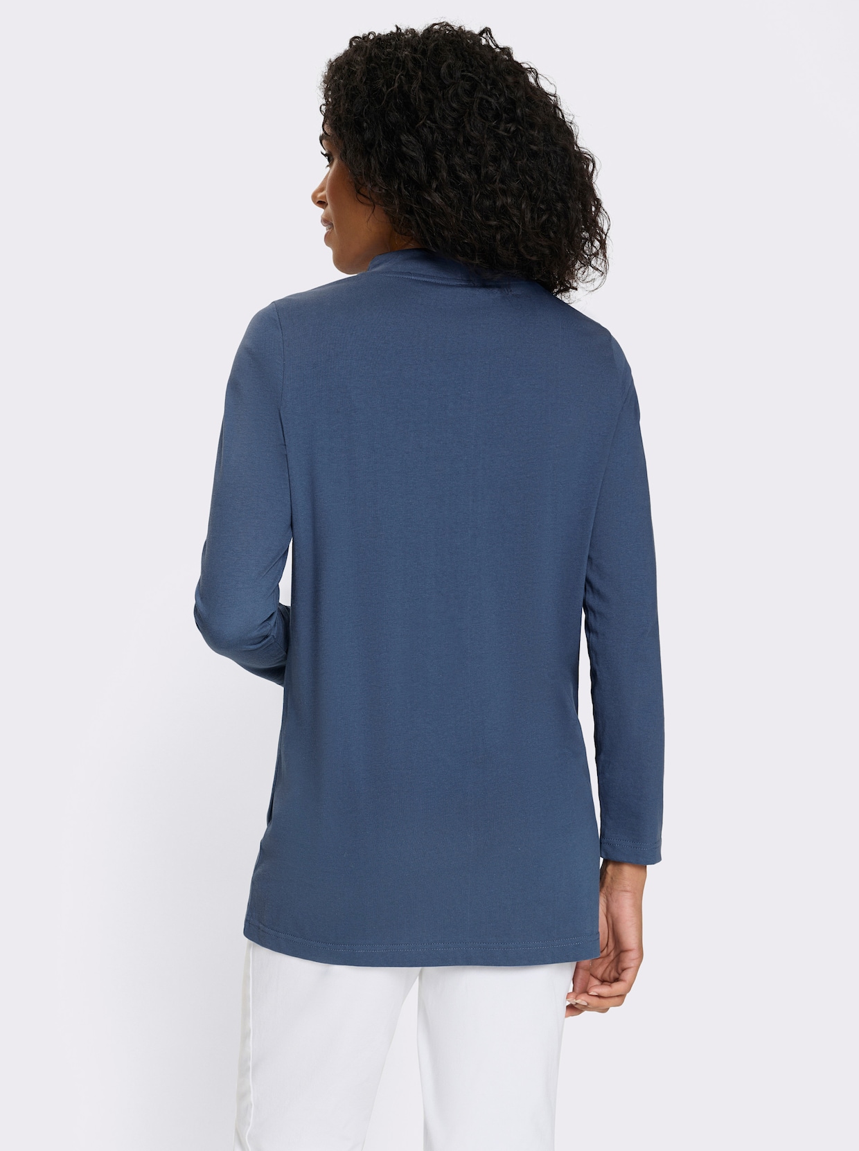 Longshirt mit Schneeflocken-Print - jeansblau-marine