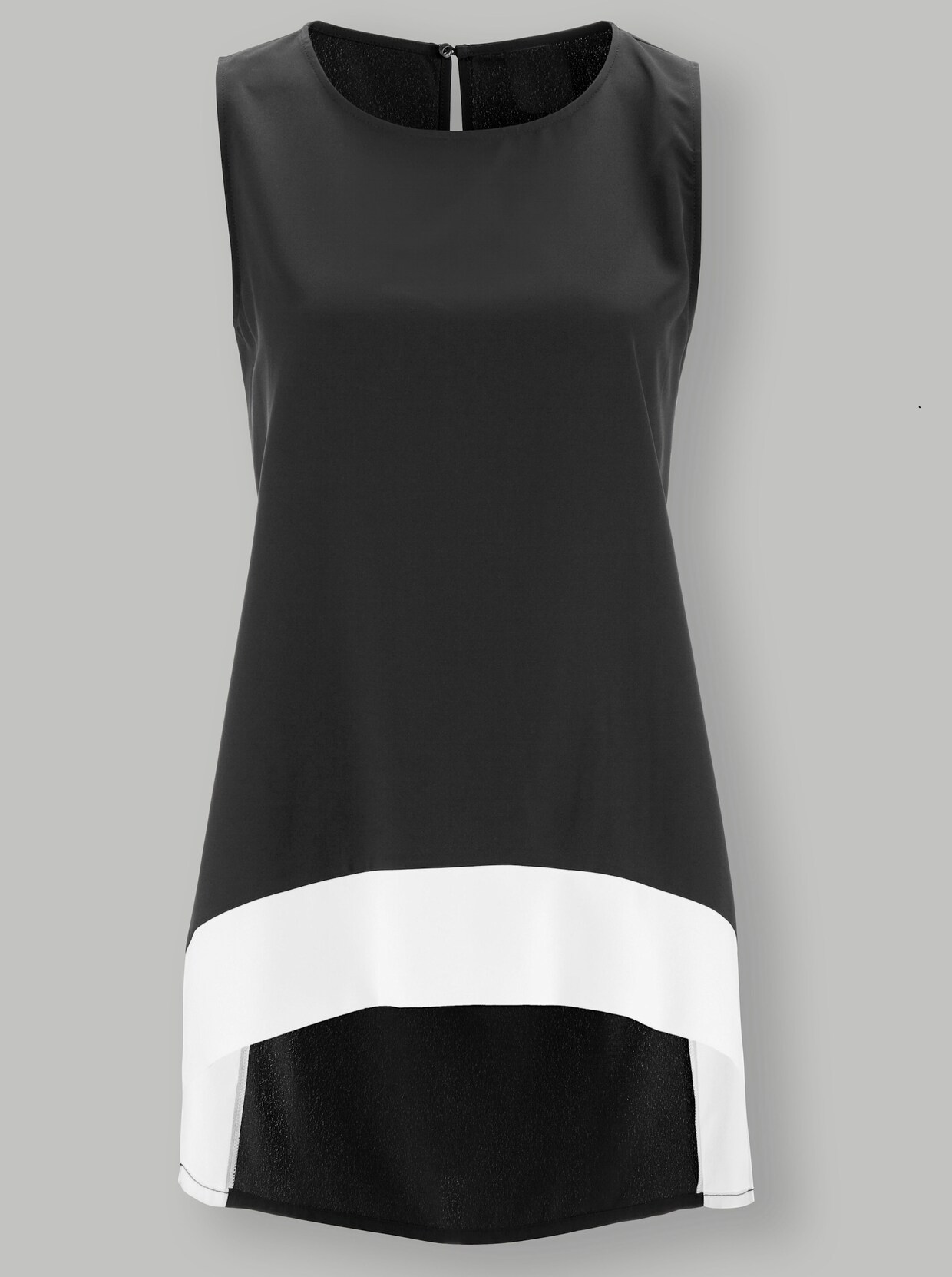 Longline blouse - zwart/wit