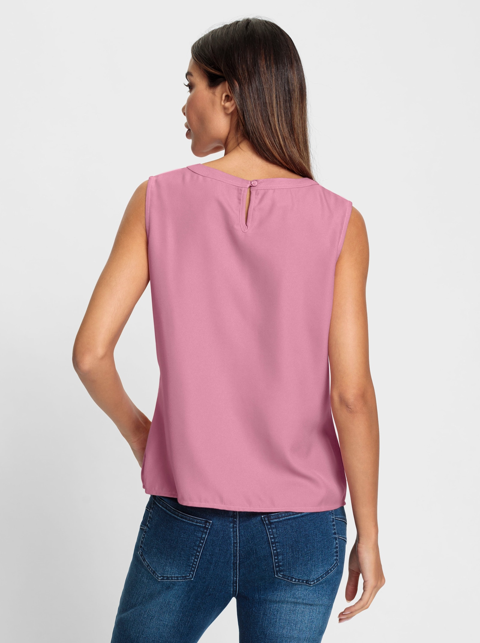 heine Blousetop met biezen voor - oudroze