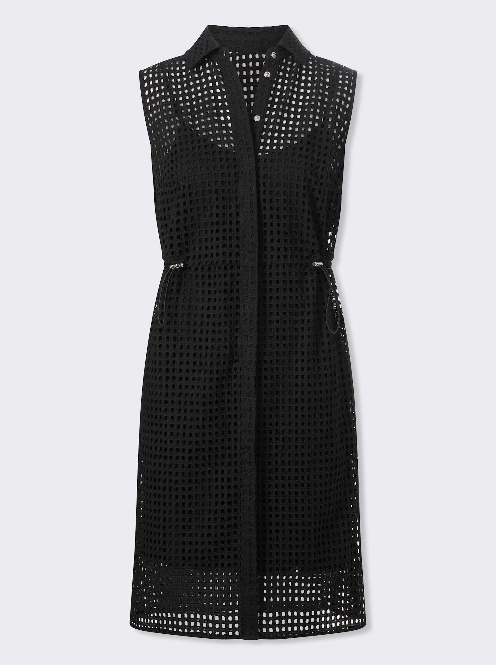 heine Sommerkleid mit Lochstickerei - schwarz